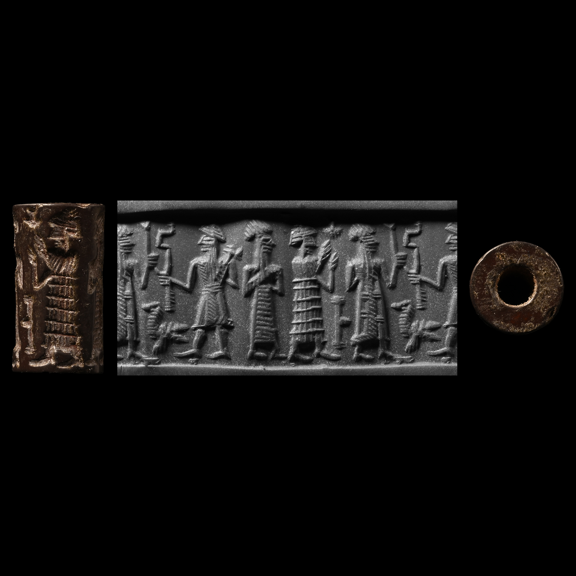 Cappadocian Cylinder Seal with Standing Figures and Lamma