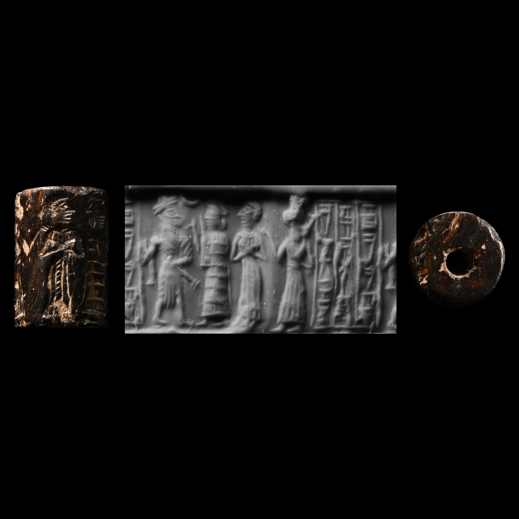 Akkadian Cylinder Seal with Worship Scene