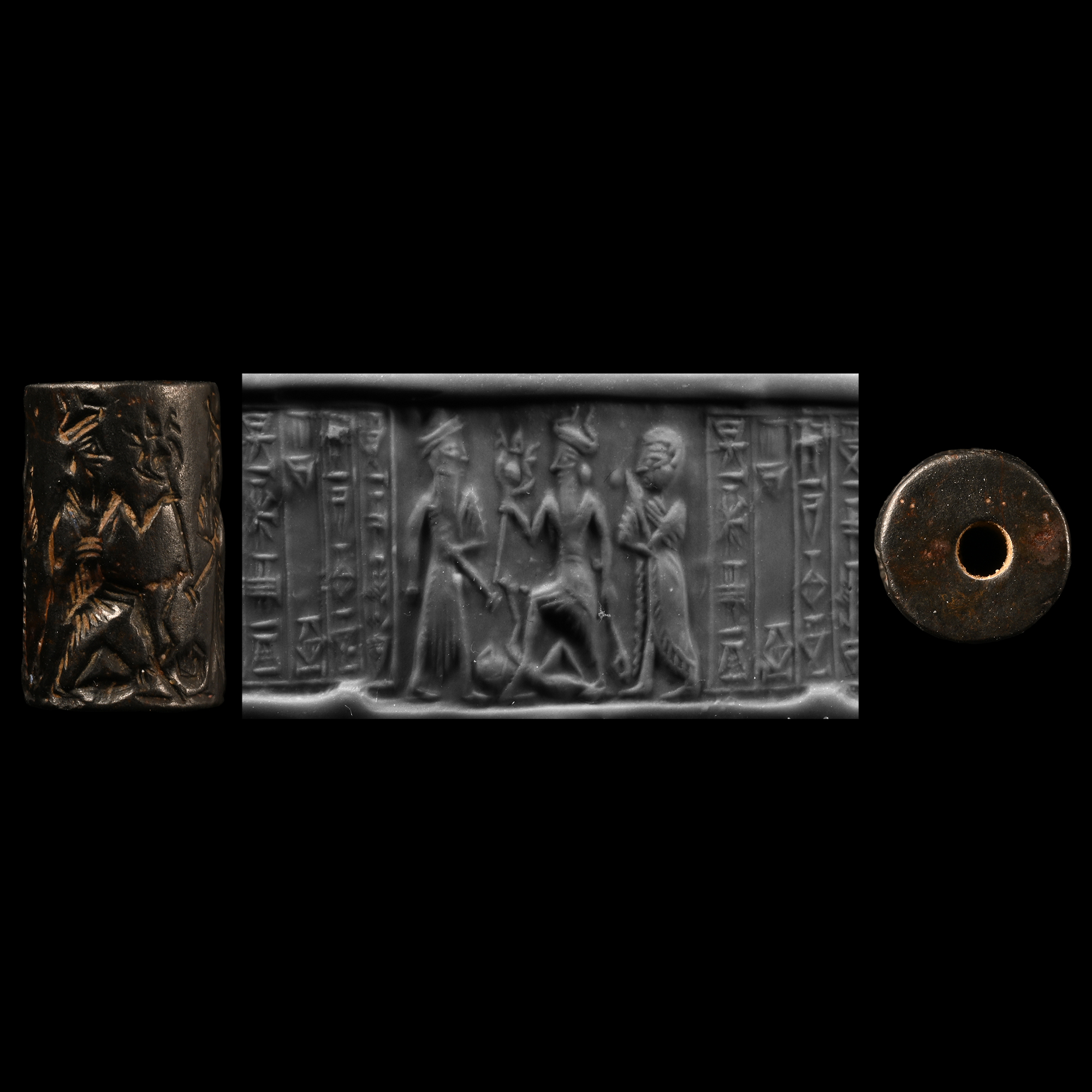Akkadian Cylinder Seal with Worship Scene