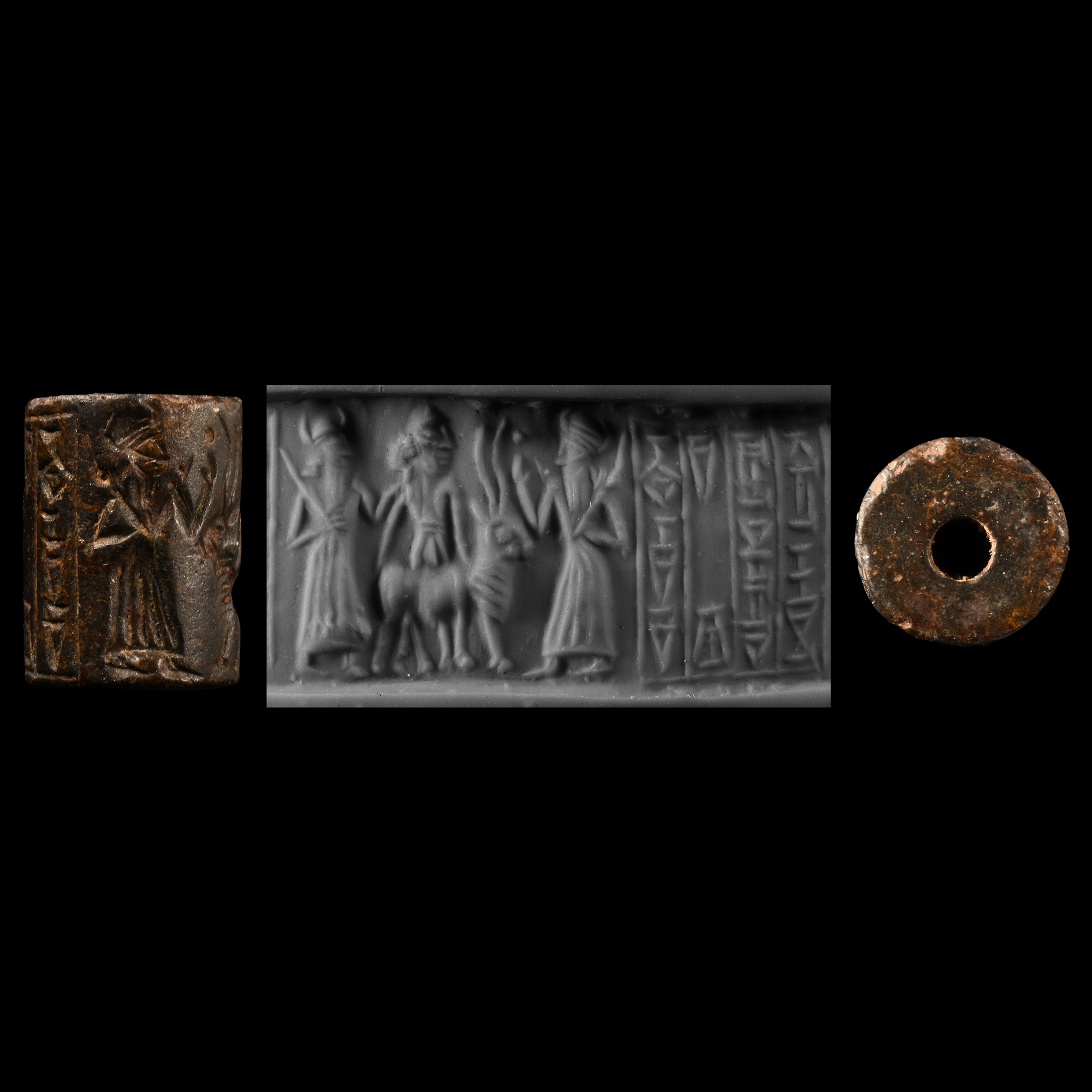 Akkadian Cylinder Seal with Worship Scene