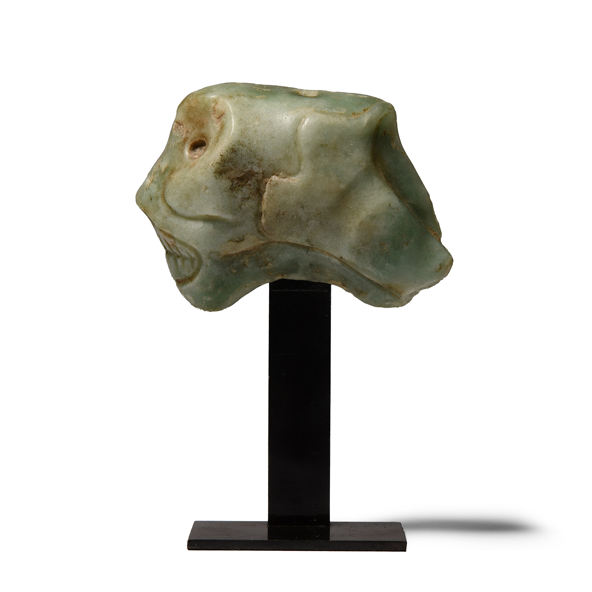 Mesoamerican Costa Rican Jadeite Ceremonial Jaguar Mace Head