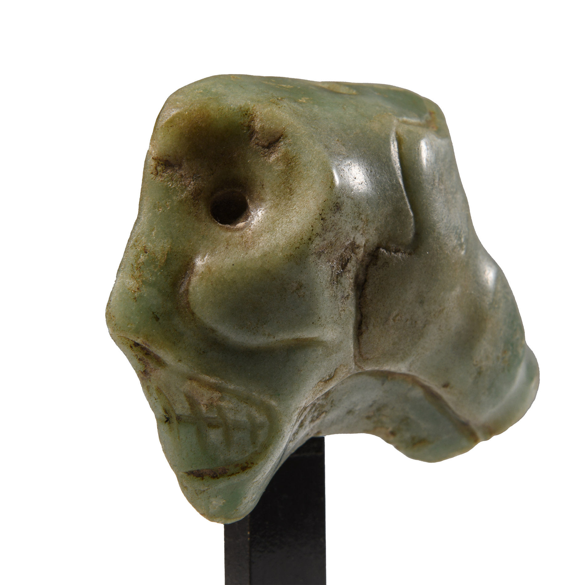 Mesoamerican Costa Rican Jadeite Ceremonial Jaguar Mace Head