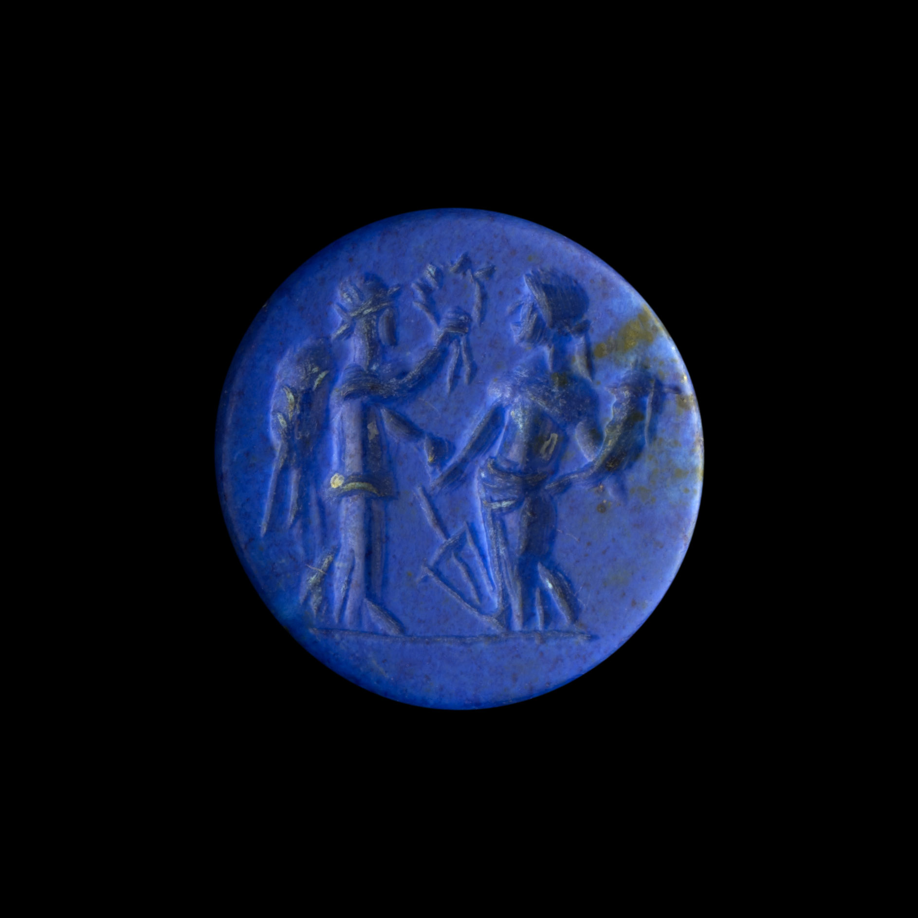 Lapis Lazuli Gemstone with Victory and Fortuna