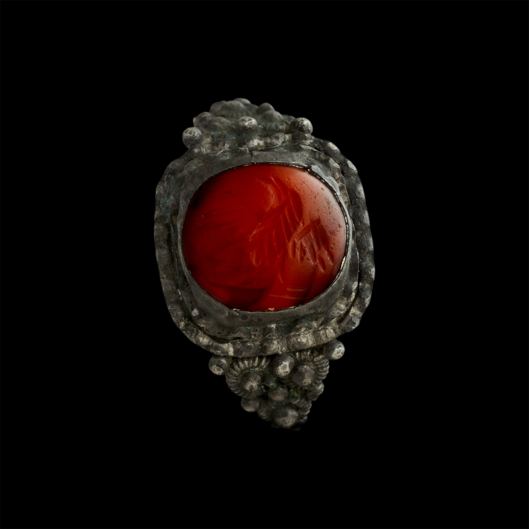 Roman Eagle Gemstone in Silver Ring