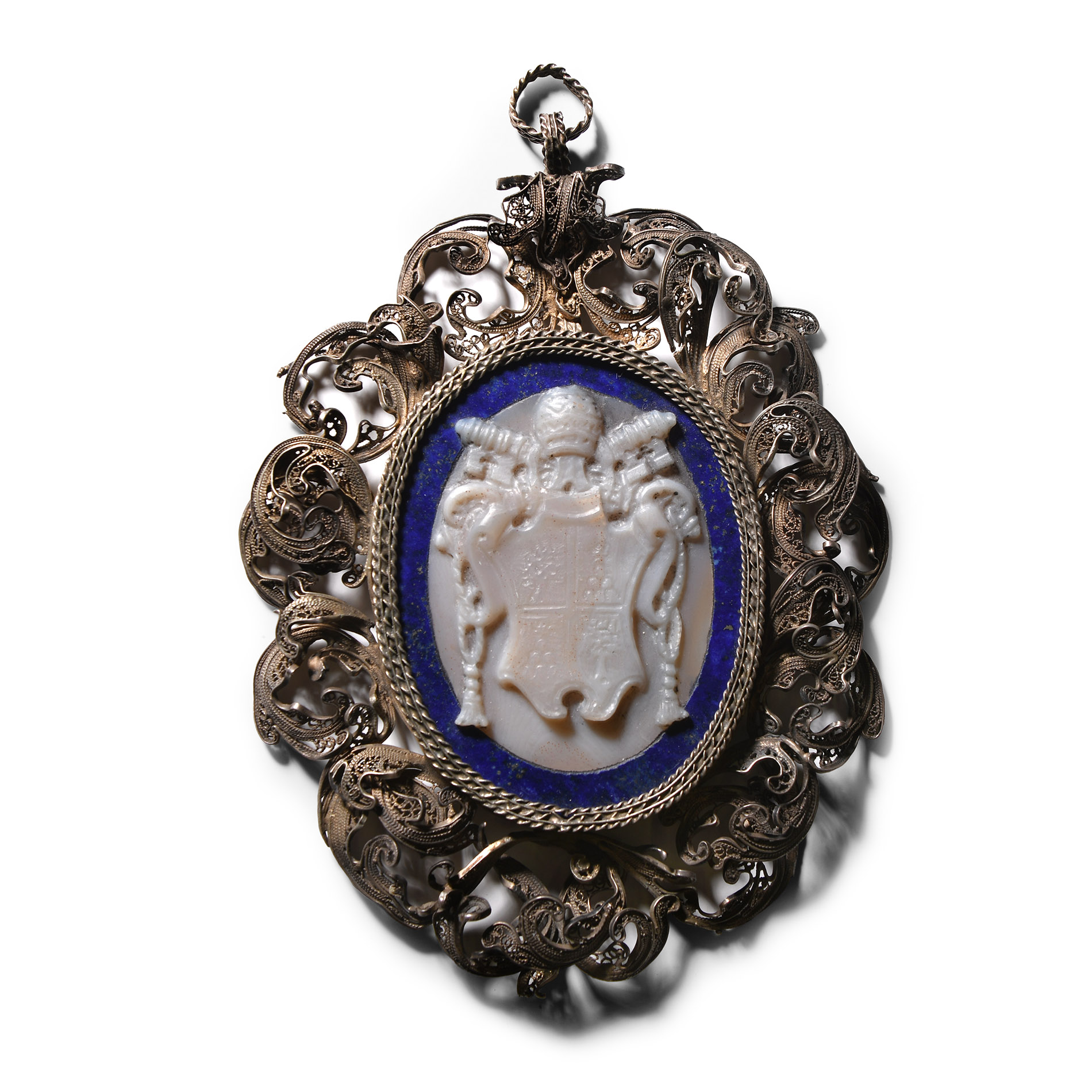 Silver Plaque with Papal Heraldic Cameo
