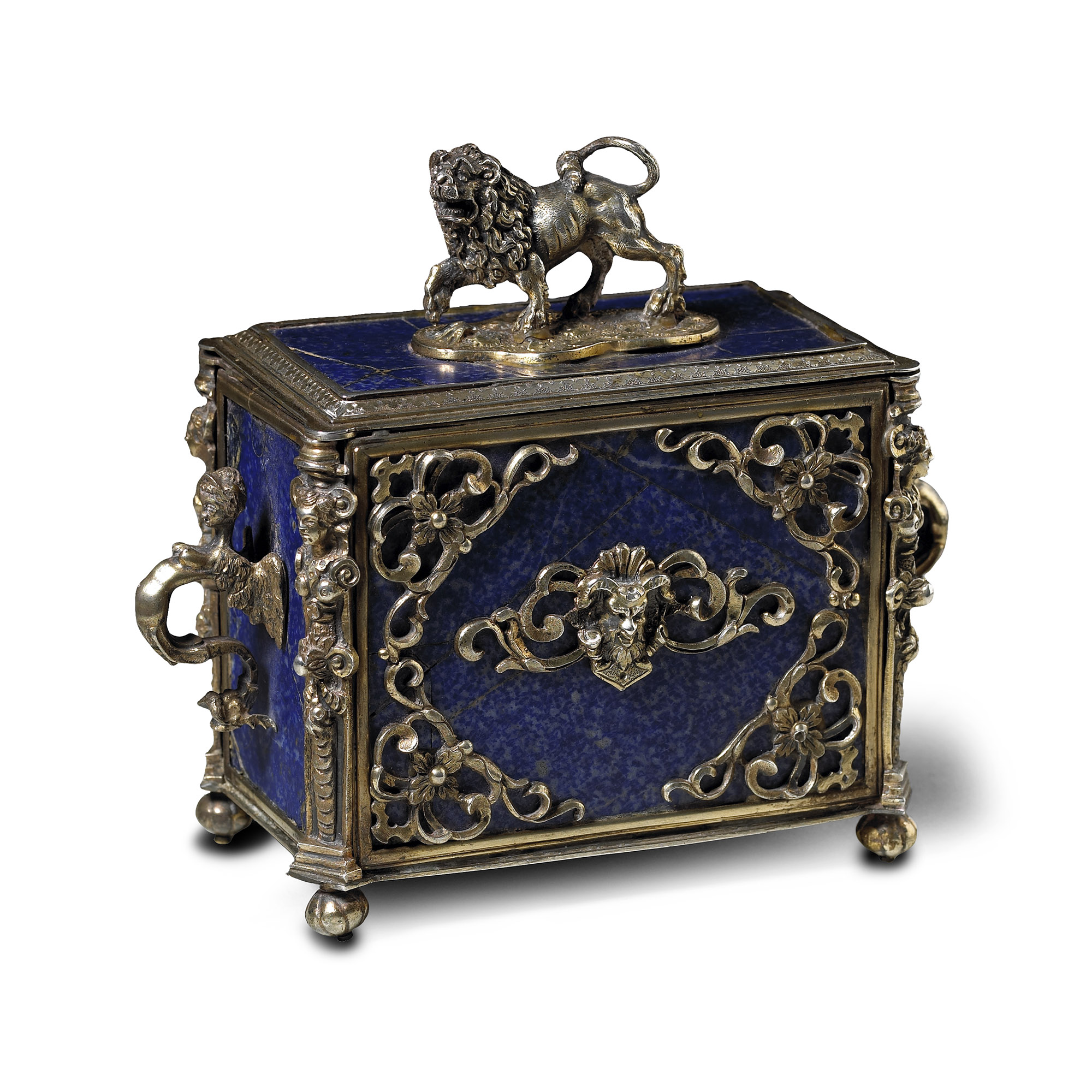 Gilt Bronze Casket with Lapis Lazuli Panels