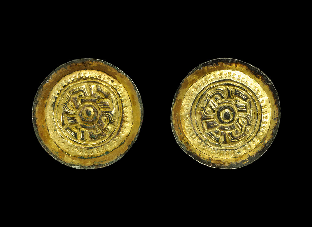 Anglo-Saxon Gilt-Bronze Saucer Brooch Pair