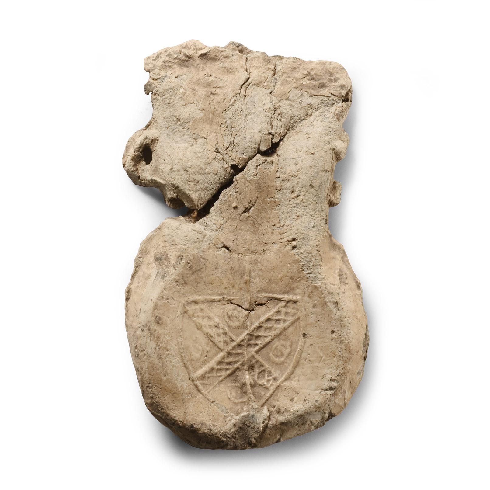Medieval Lead Heraldic Pilgrim's Holy Water Ampulla