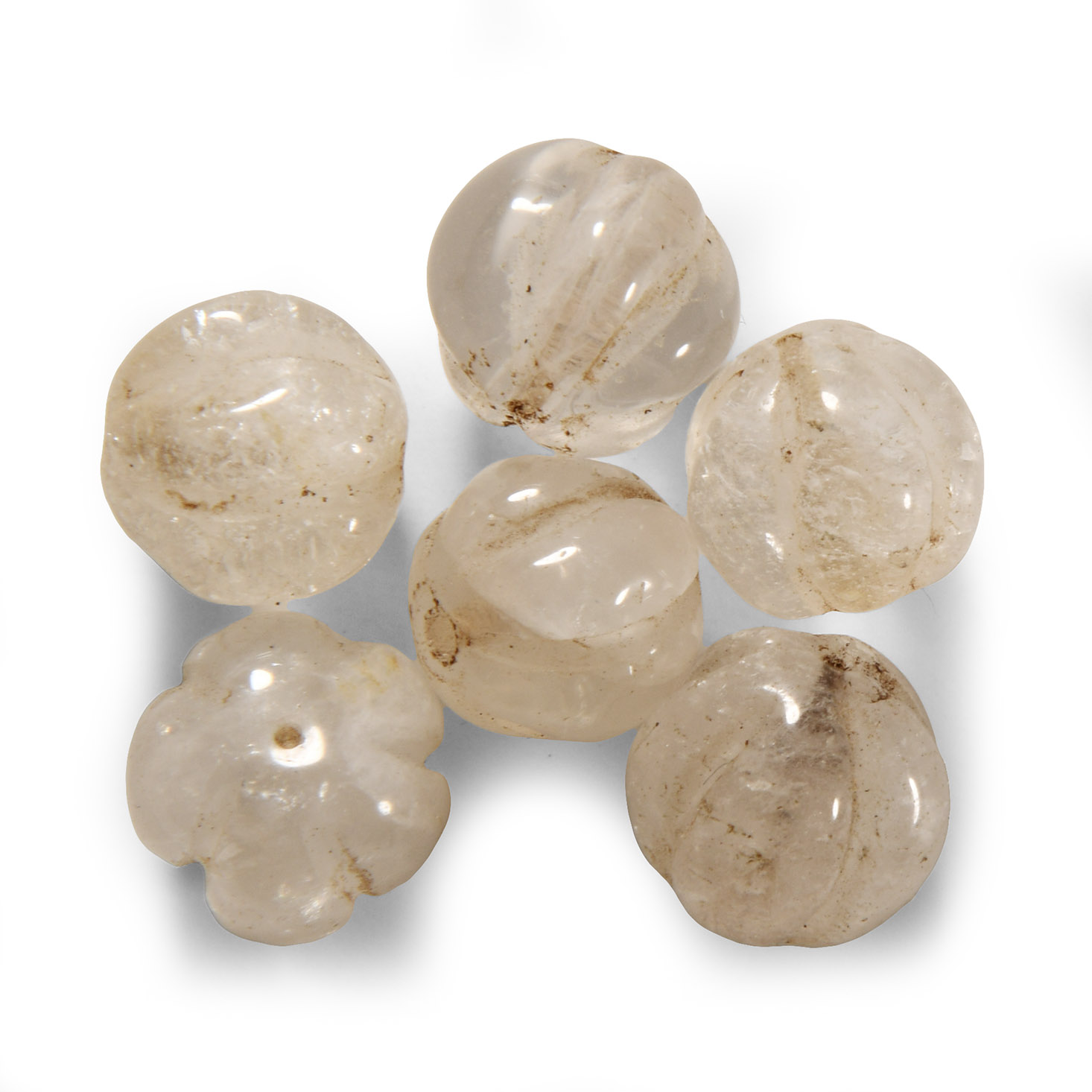 Western Asiatic Rock Crystal Melon Bead Group