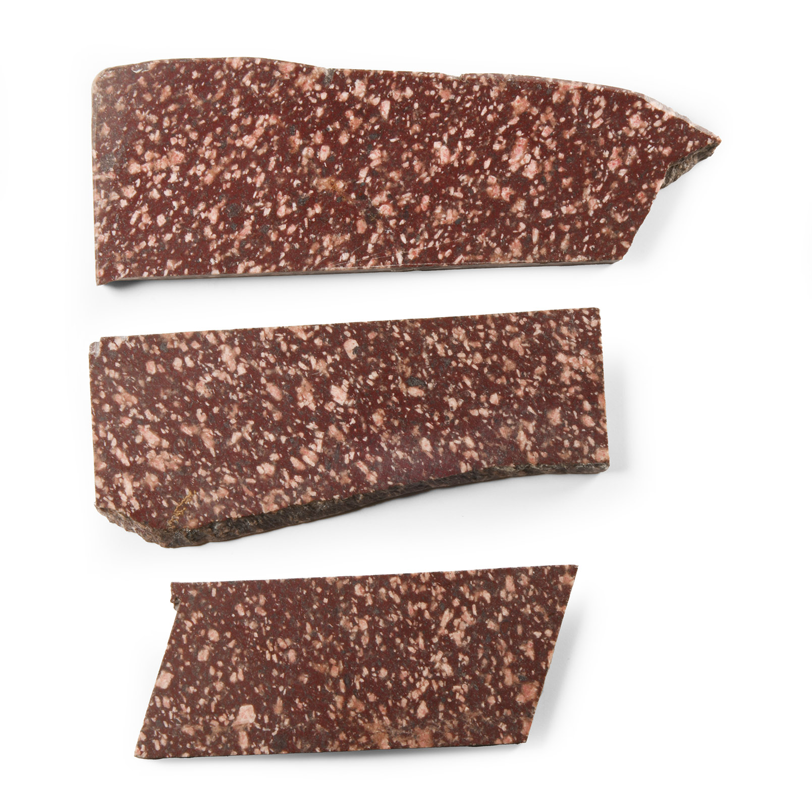 Roman Historic Cut & Polished Porphyry Slice Group