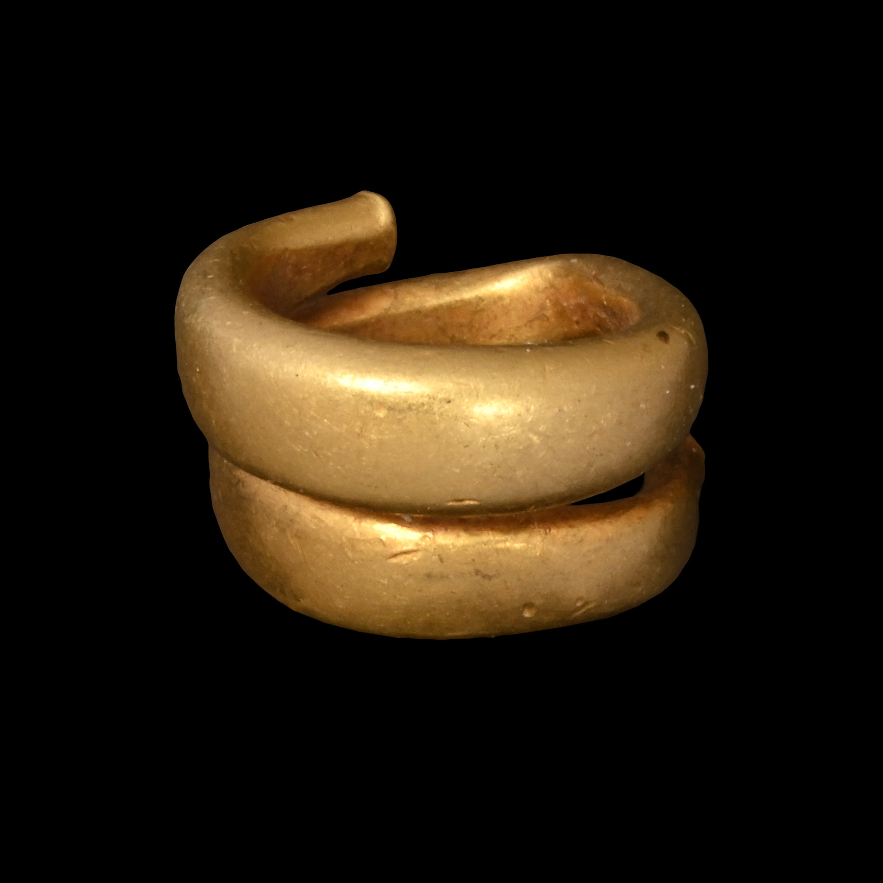 Bronze Age Heavy Gold Spiral Hair Ring