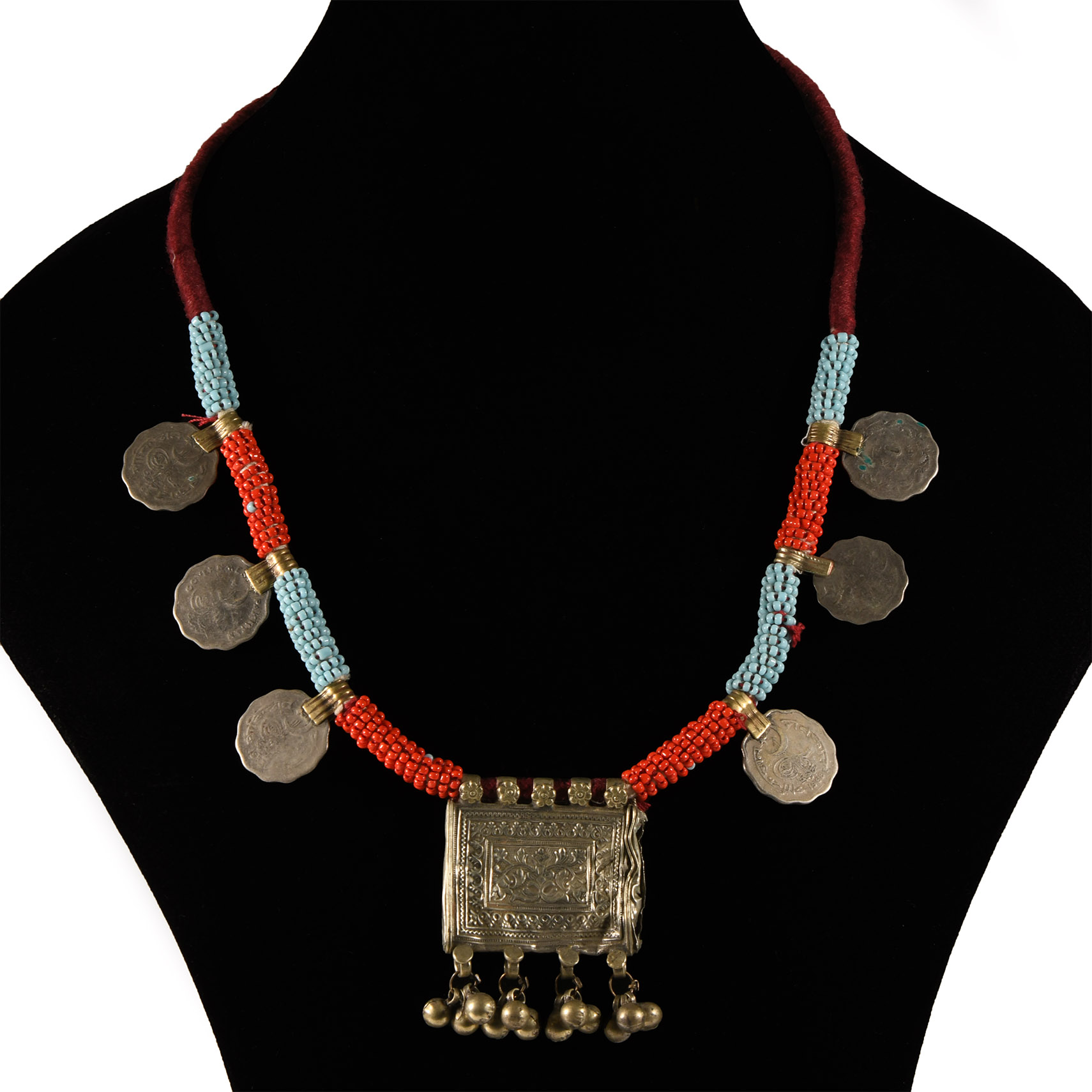 Tribal Silver Coloured Metal Necklace