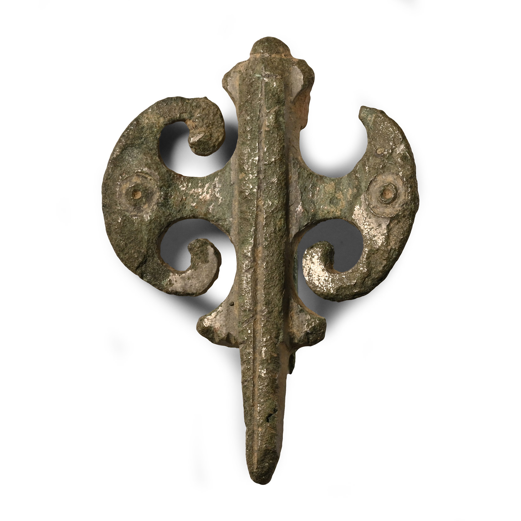 Roman Bronze Double Axe-Shaped Plate Brooch