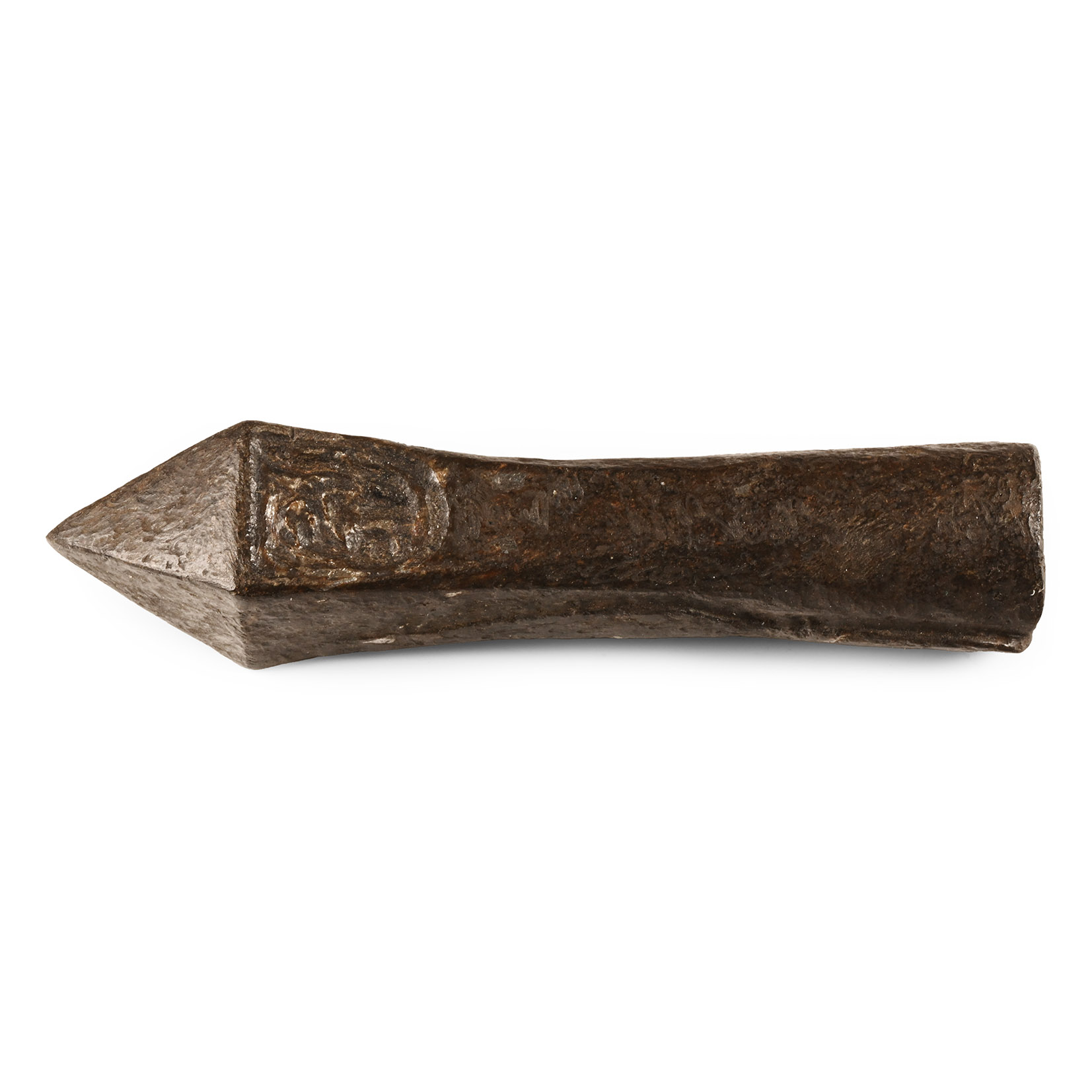 Medieval Socketted Iron Crossbow Bolt Head with Heraldic Shield Maker's Mark