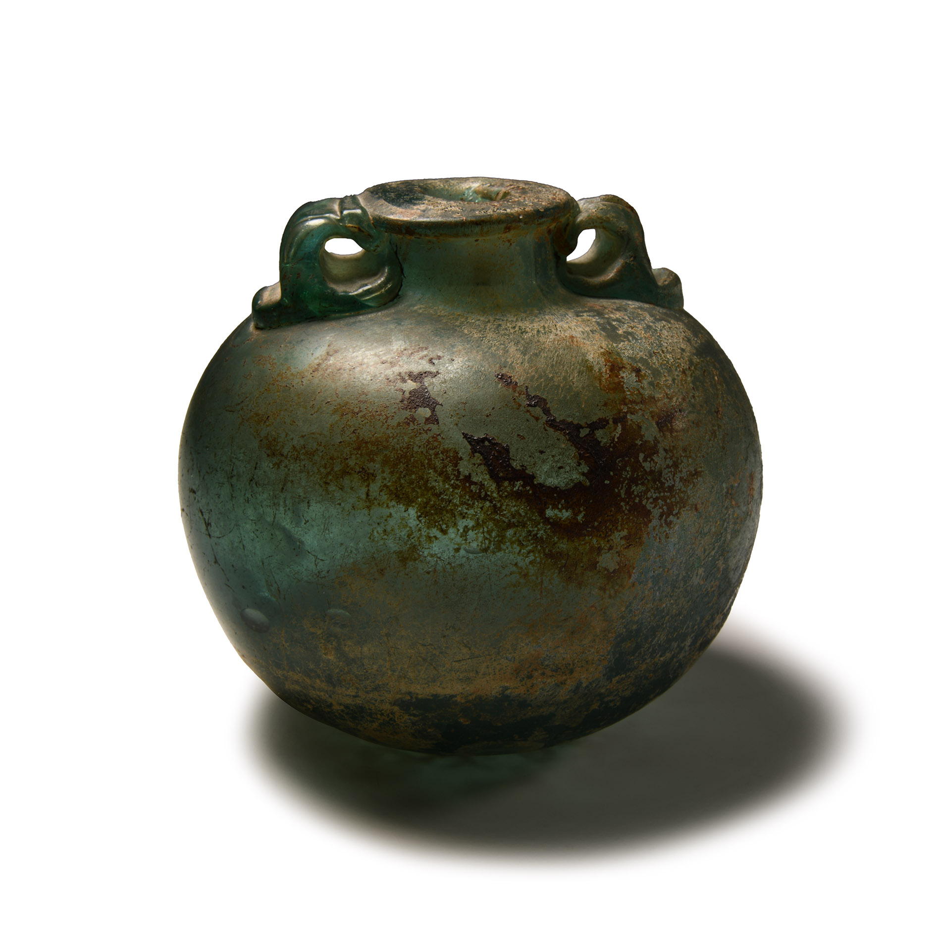 Late Byzantine Green Glass Aryballos