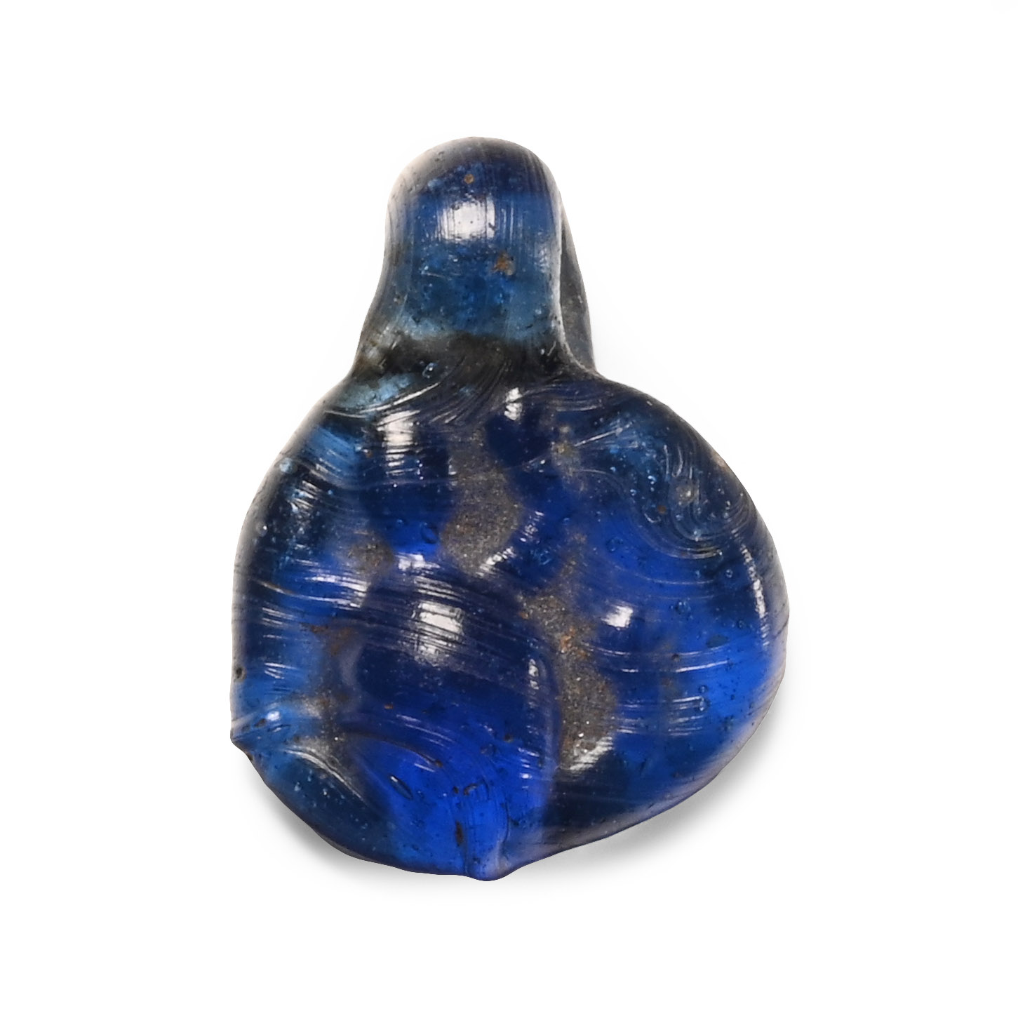 Roman Cobalt Blue Glass Turtle Pendant