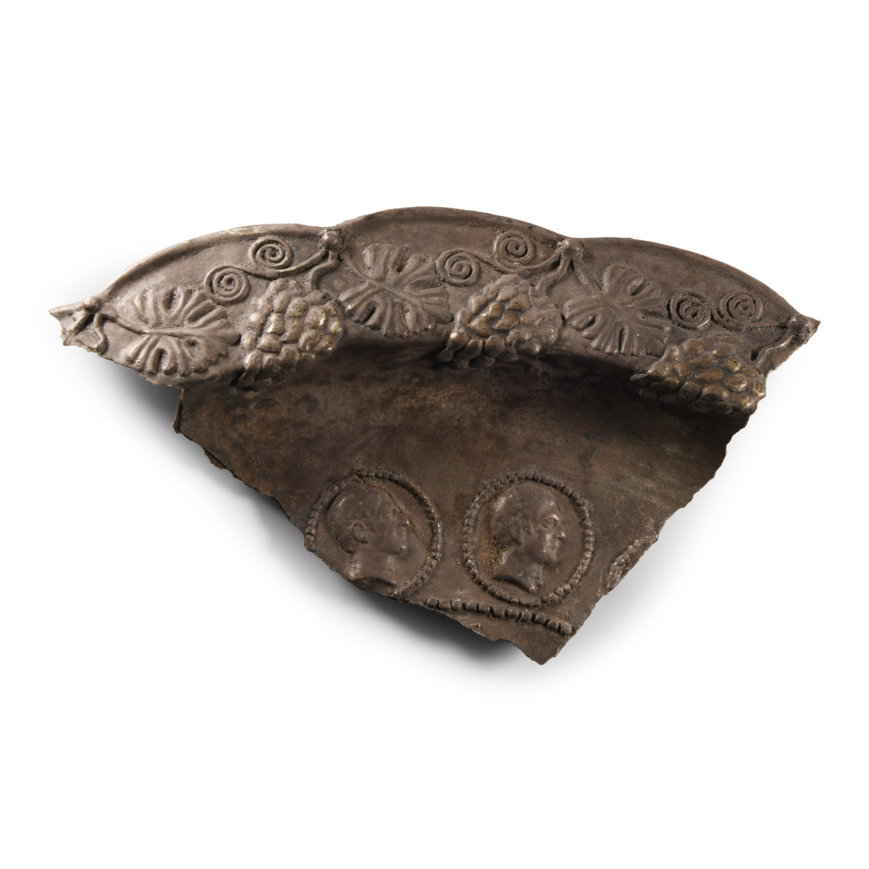 Silver Bowl Fragment in Neo Classical Style with Indo-Greek Portraits