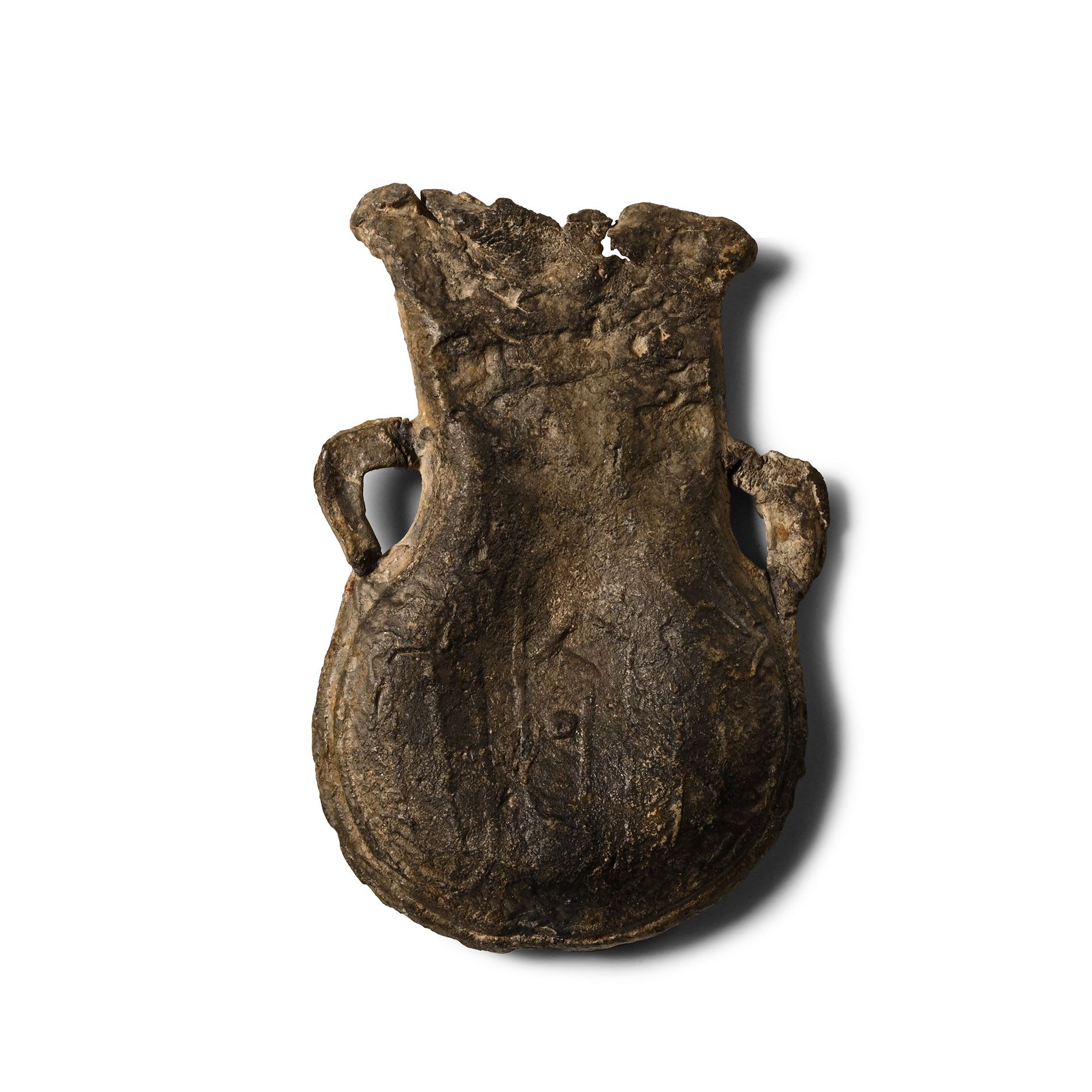 Medieval 'Walsingham' Pewter Pilgrim's Holy Water Ampulla