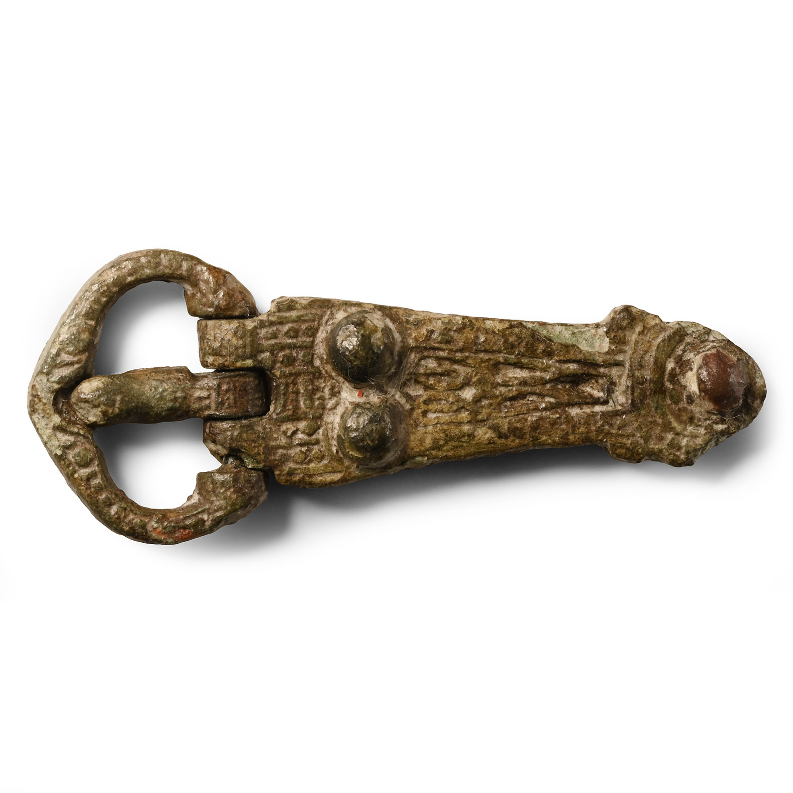 Anglo-Saxon 'East Anglia' Bronze Decorated Buckle and Plate