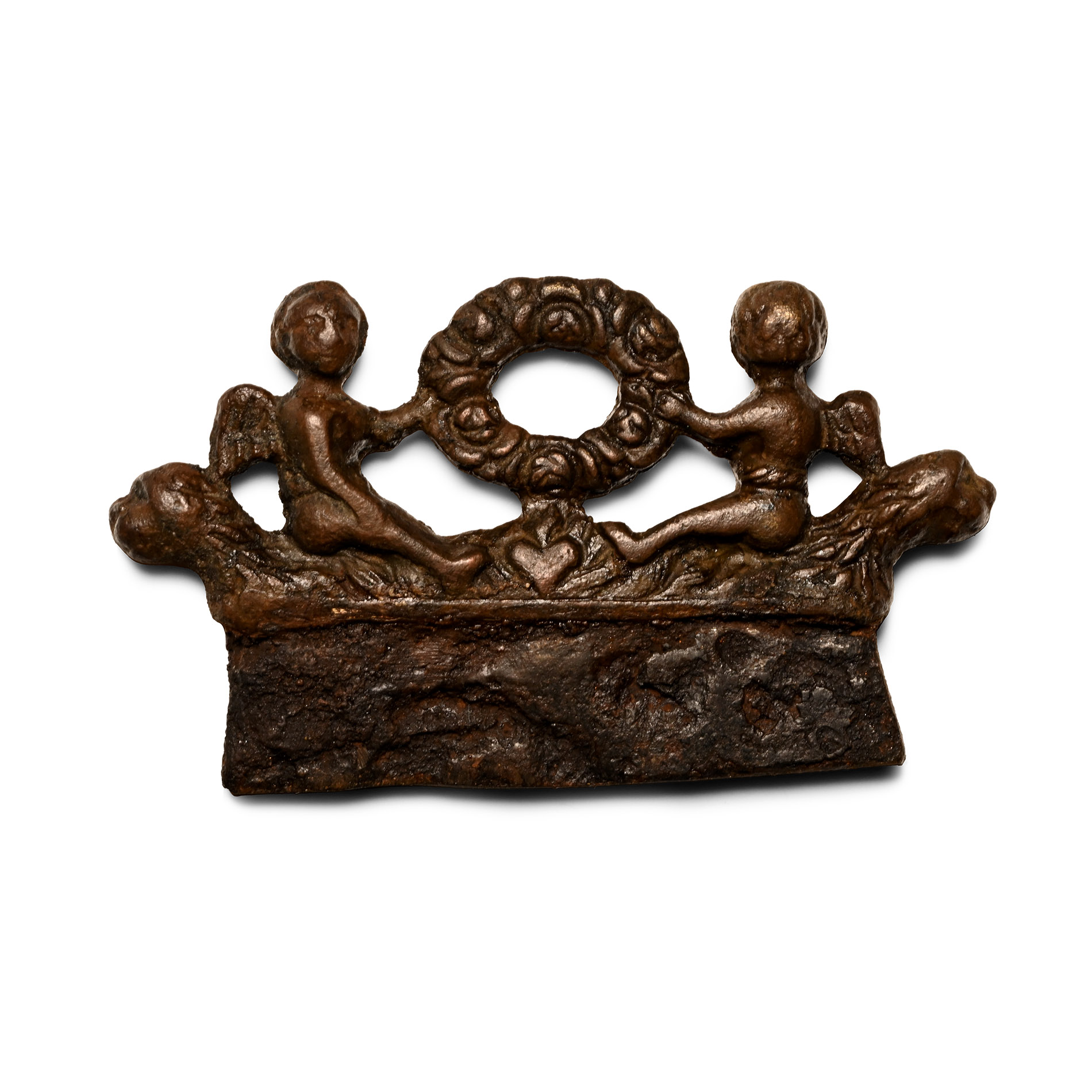 Tudor Period Iron Fire-Striker with Bronze Handle with Cherubs