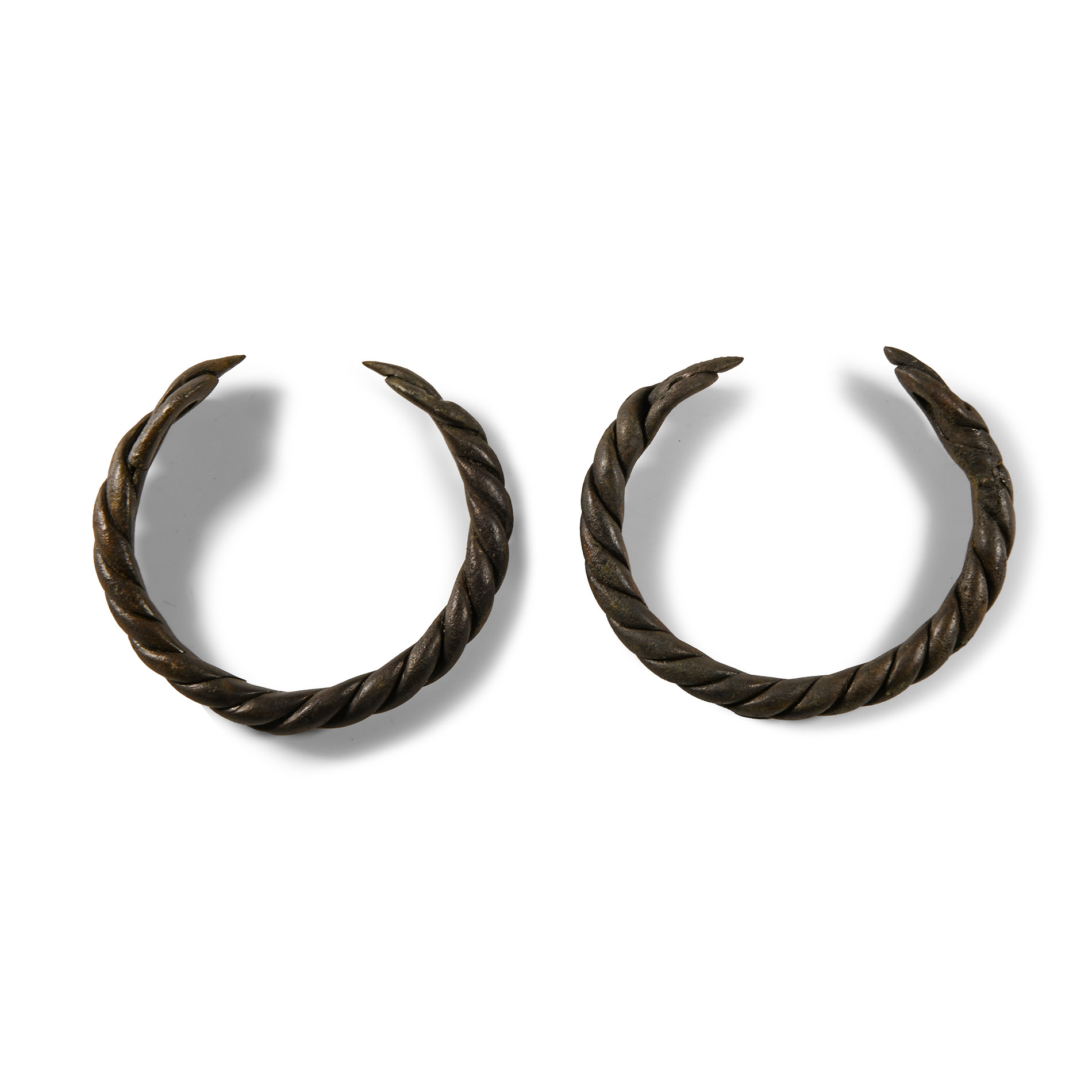 Late Roman Bronze Twisted Snake Bracelet Pair