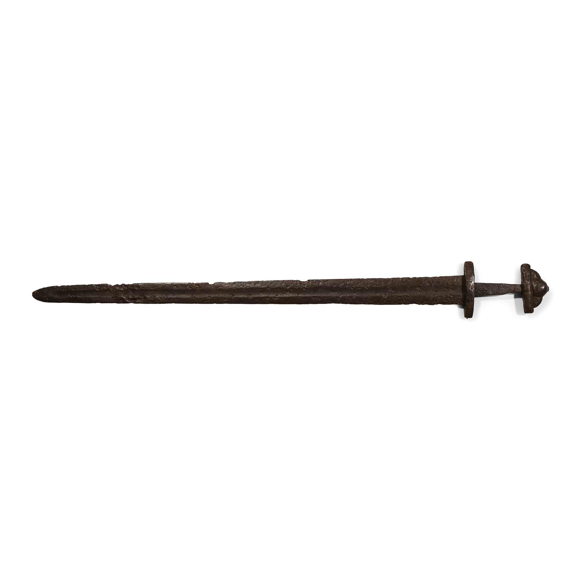 Viking Iron Sword with Three-Lobed Pommel
