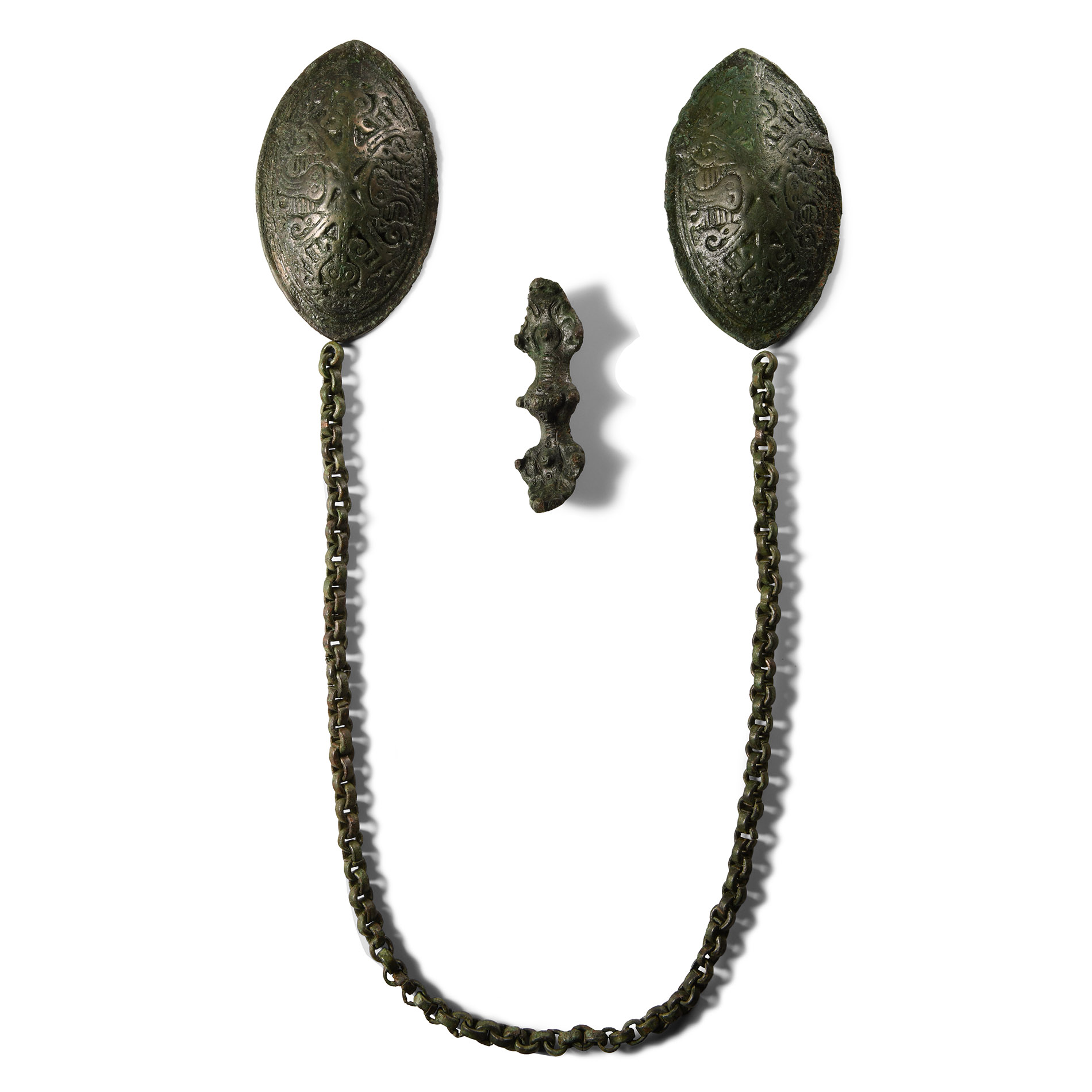 Viking Bronze Borre Style Brooch Set