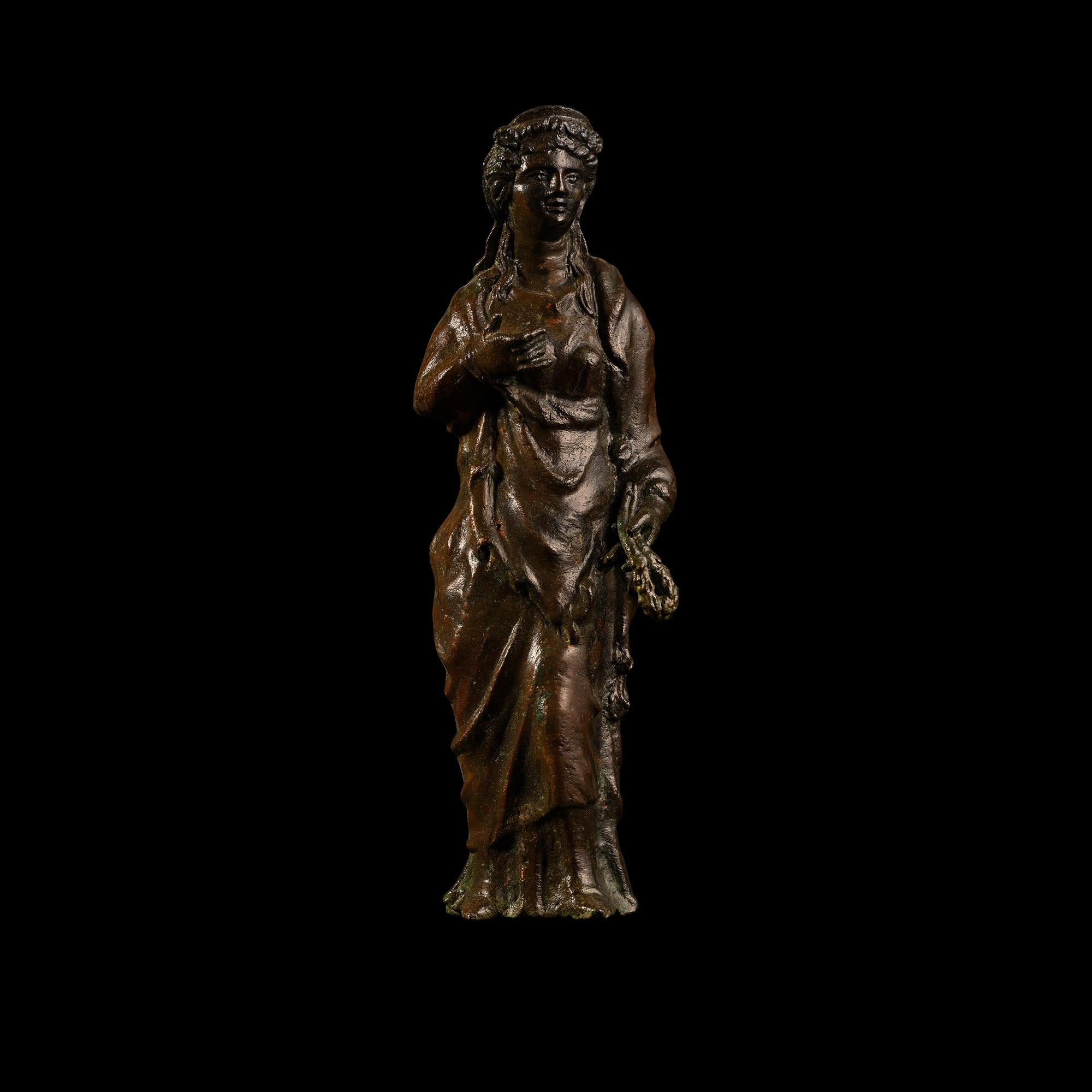 Roman Bronze Figure of the Goddess Flora