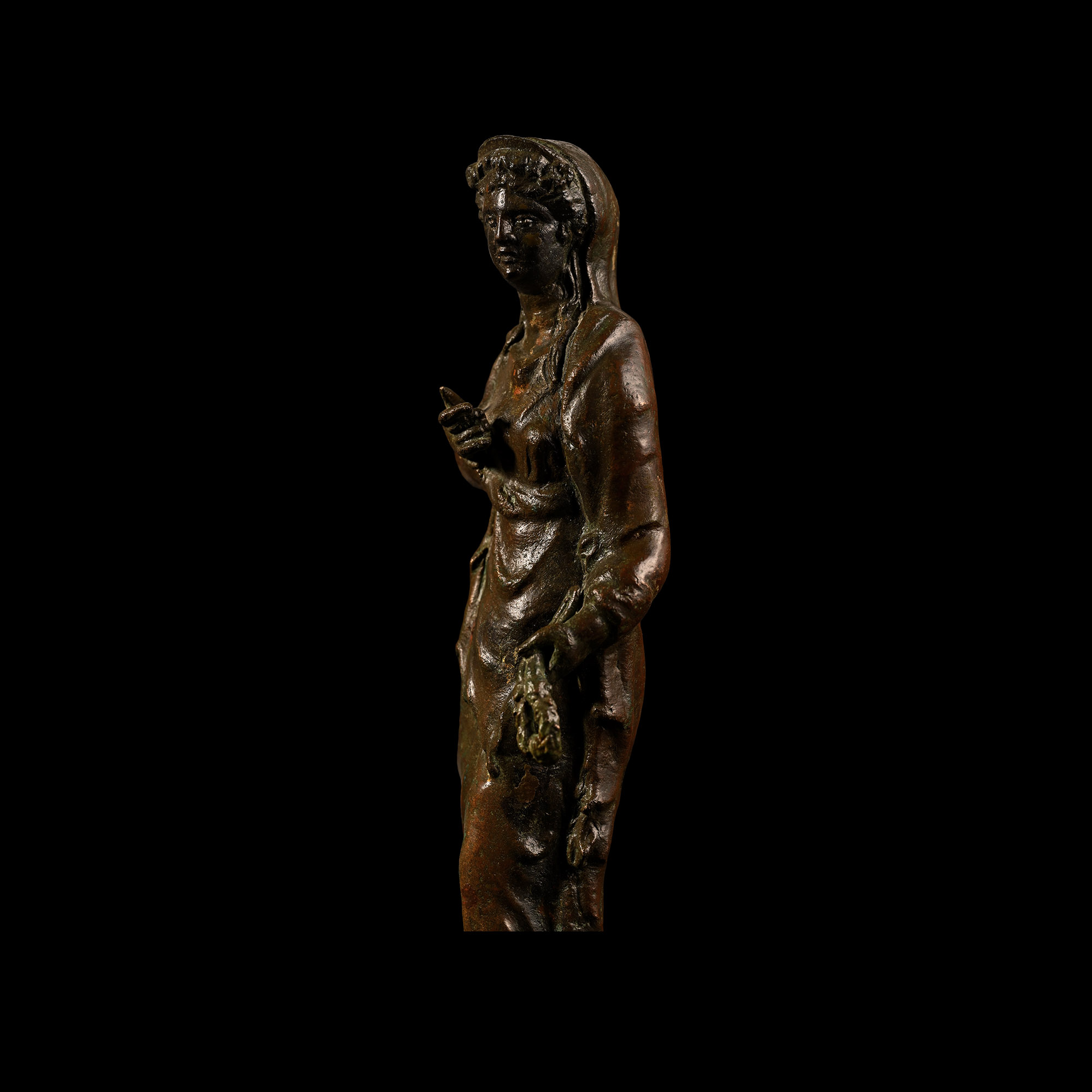 Roman Bronze Figure of the Goddess Flora