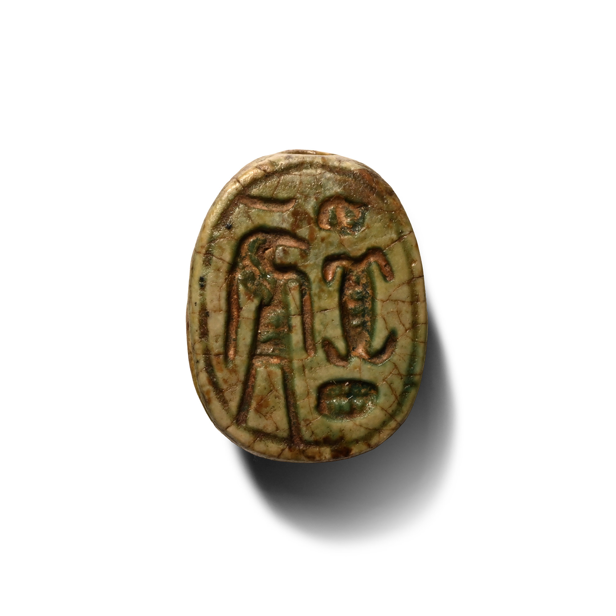 Egyptian Steatite Scarab with Thoth Standing
