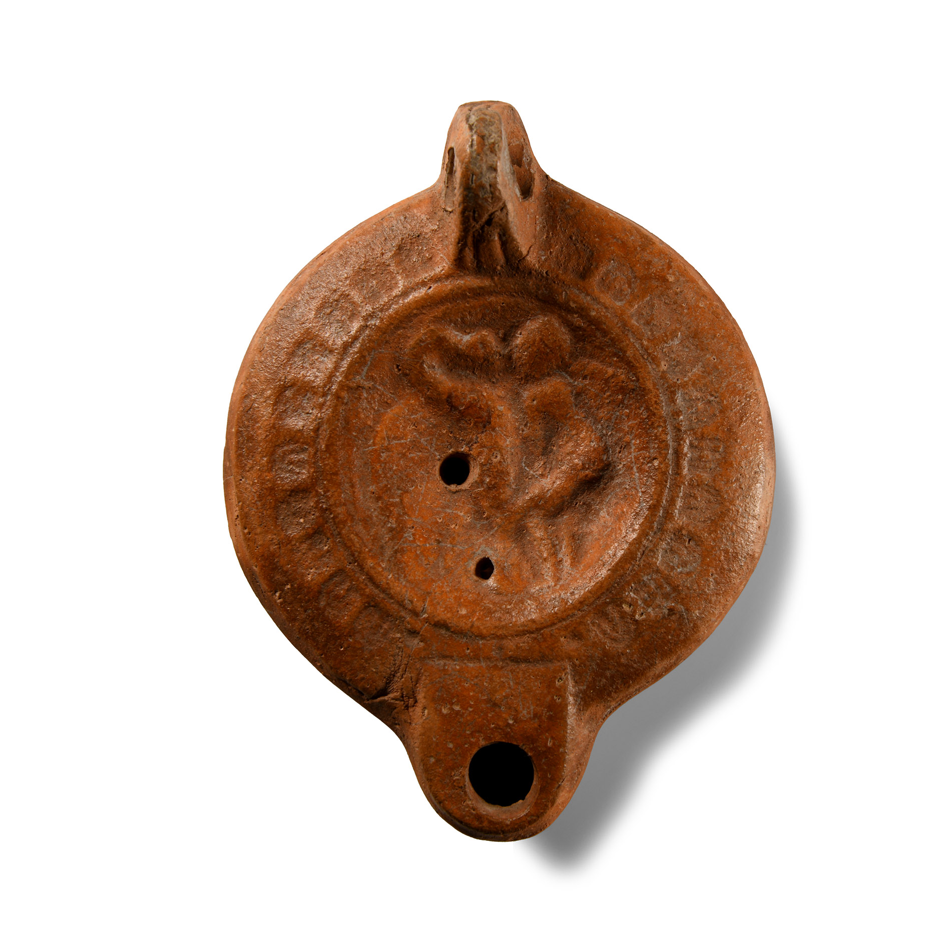Roman Oil Lamp with Leda and The Swan
