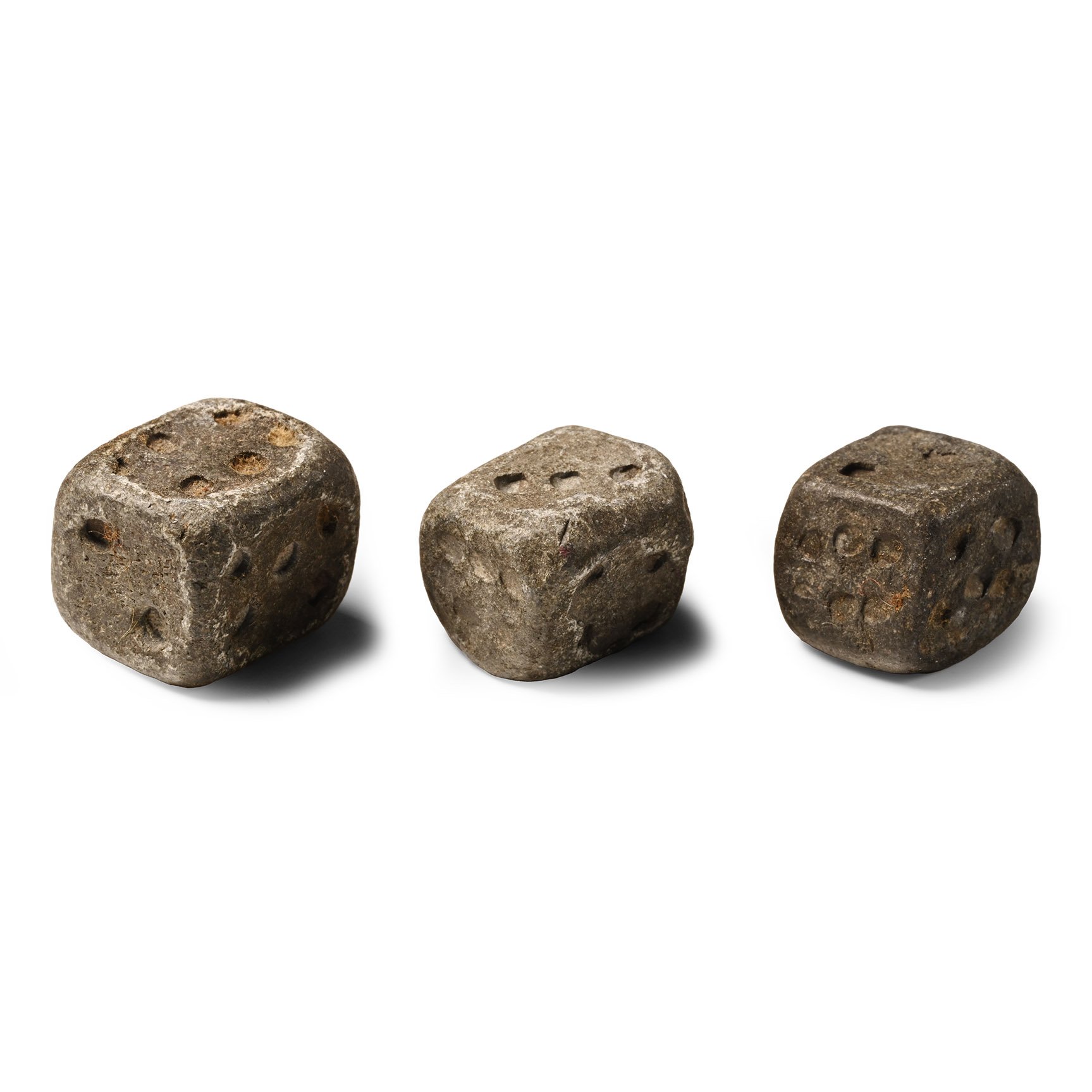 Large Roman Lead Gaming Dice Group
