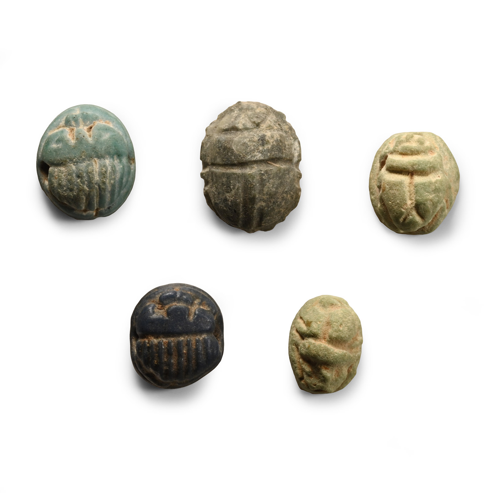 Phoenician Faience Scarab Group