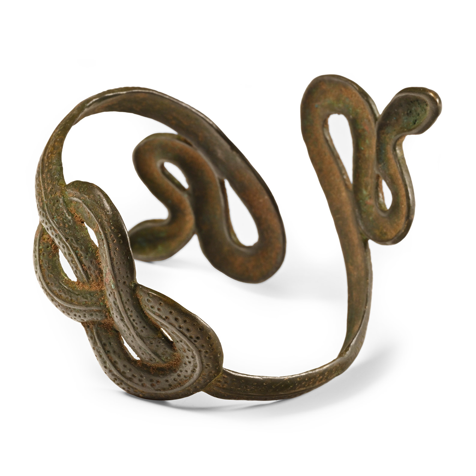 Romano-Egyptian Bronze Coiled Snake Bracelet