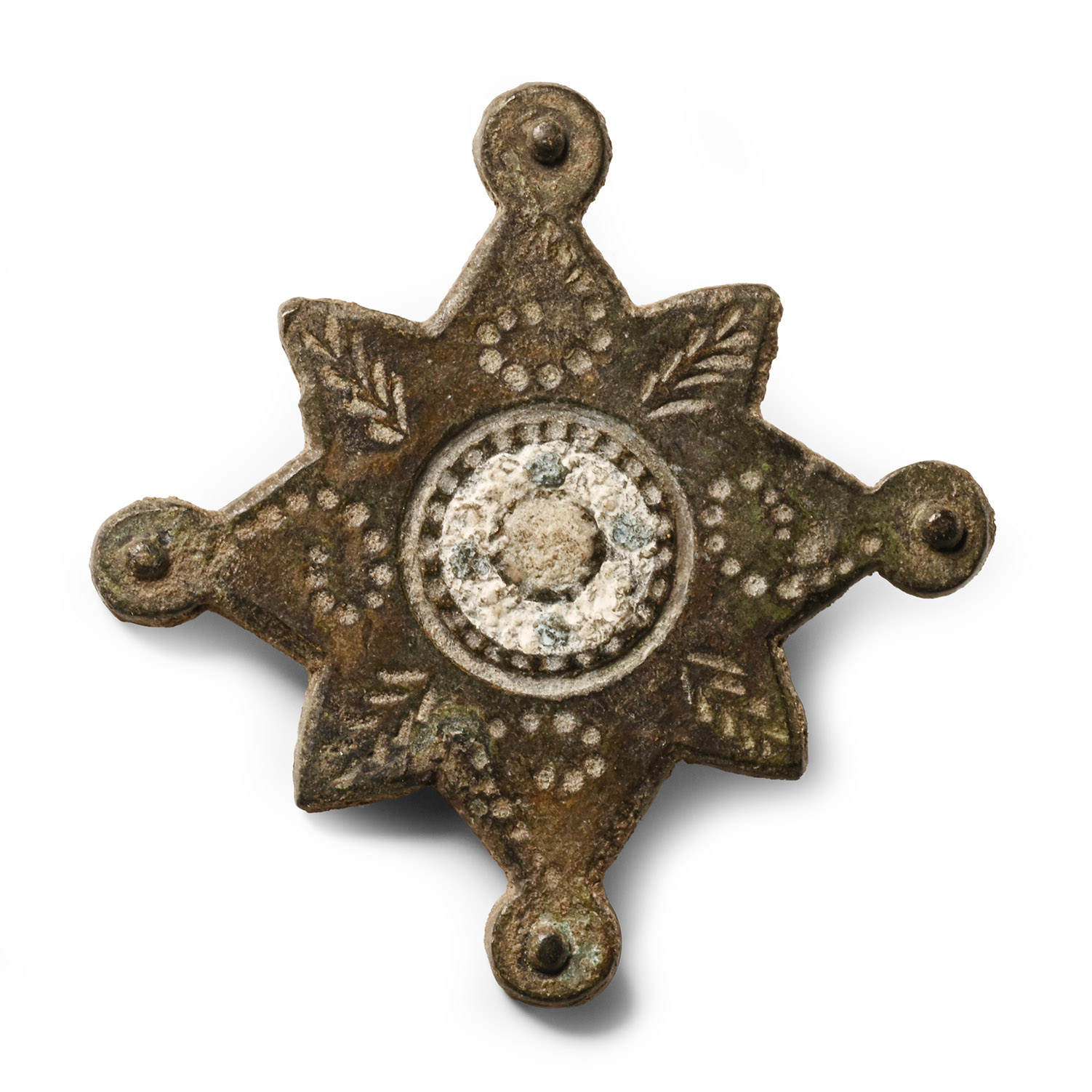 Roman Bronze Star-Shaped Plate Brooch