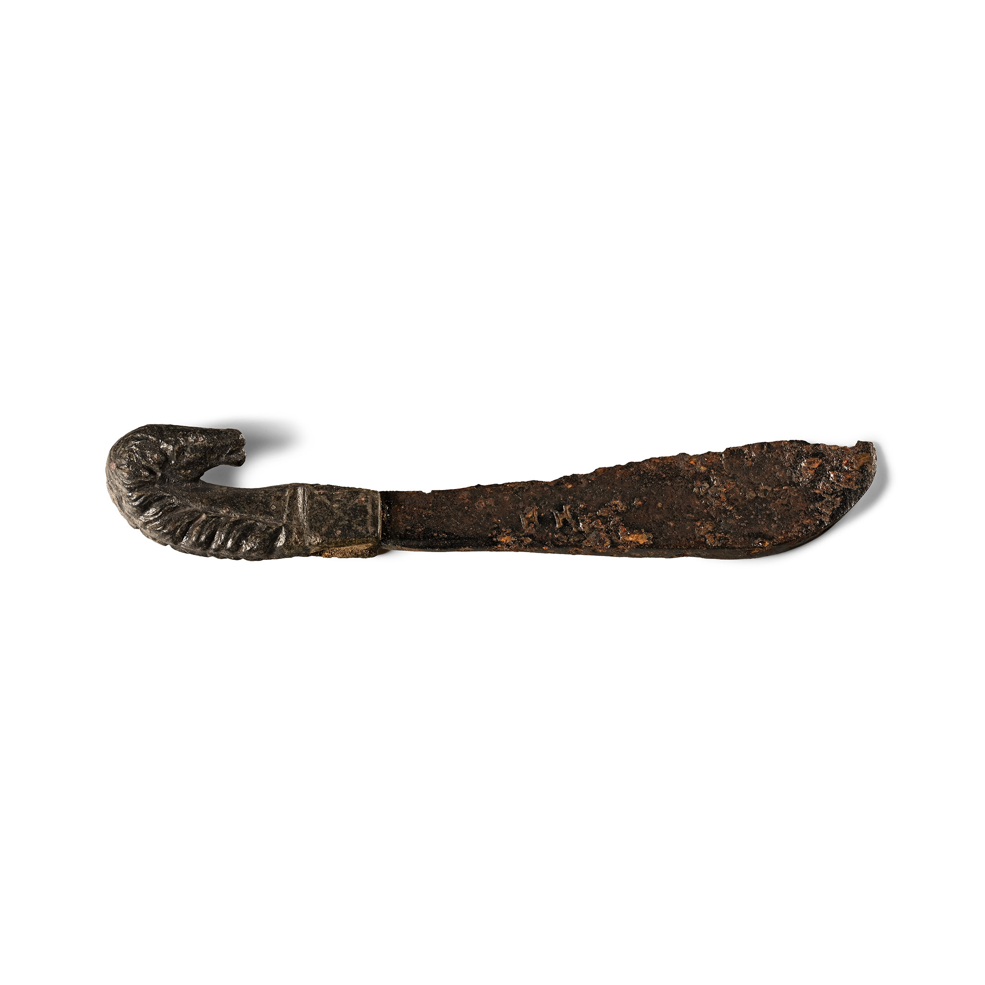 Roman Razor with Bronze Horse Head Handle