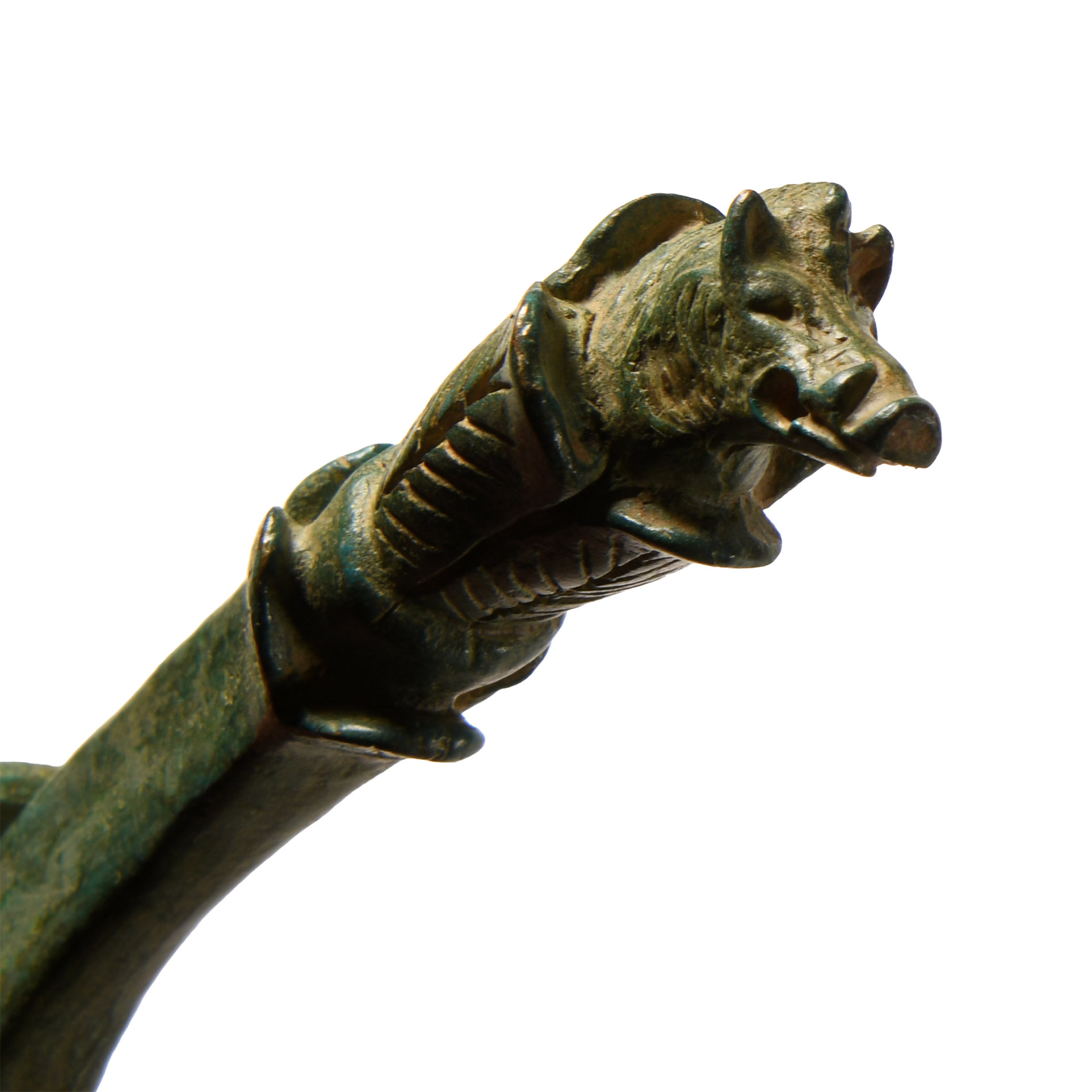 Roman Dagger with Bronze Boar-Head Handle