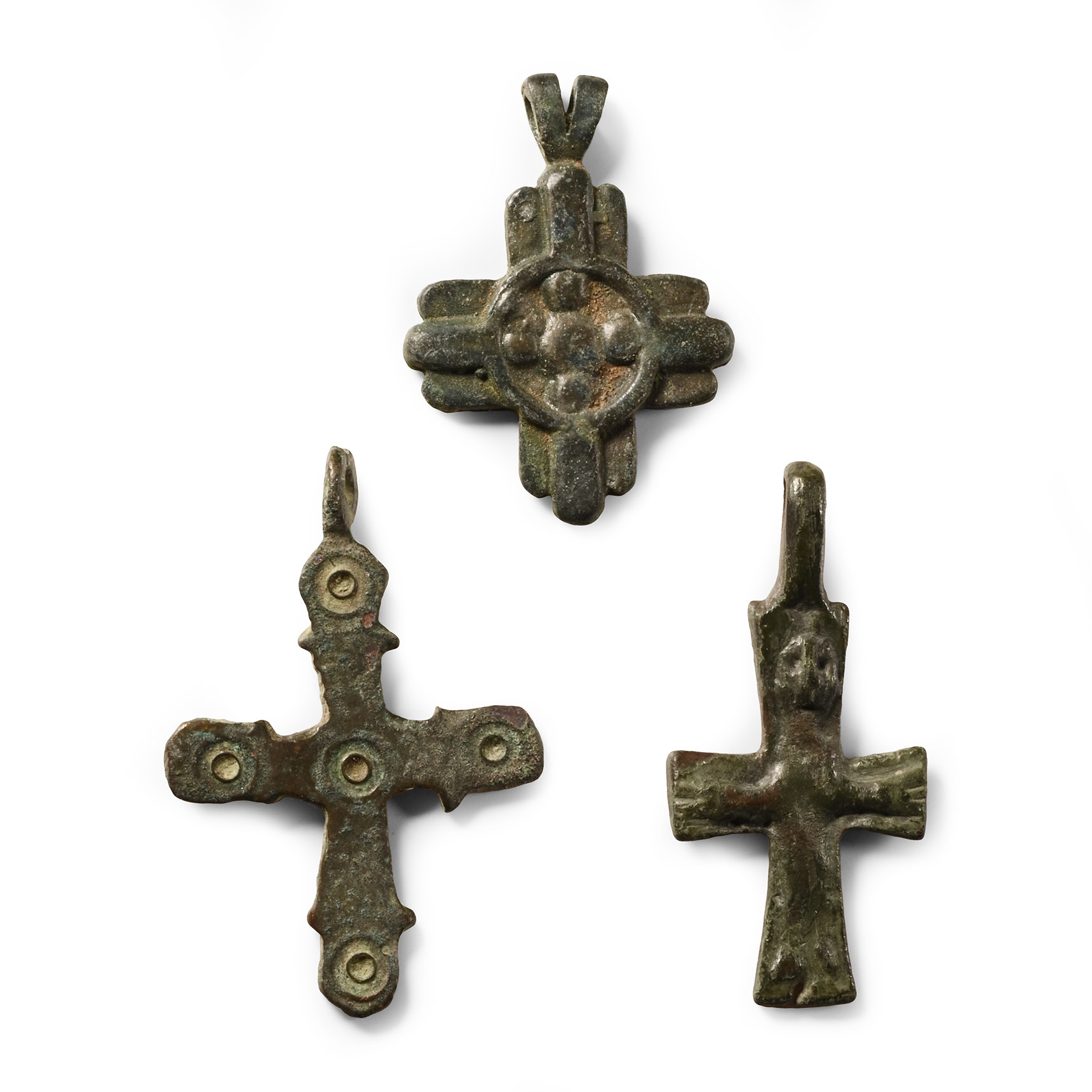 Post Medieval Bronze Cross Pendant Group