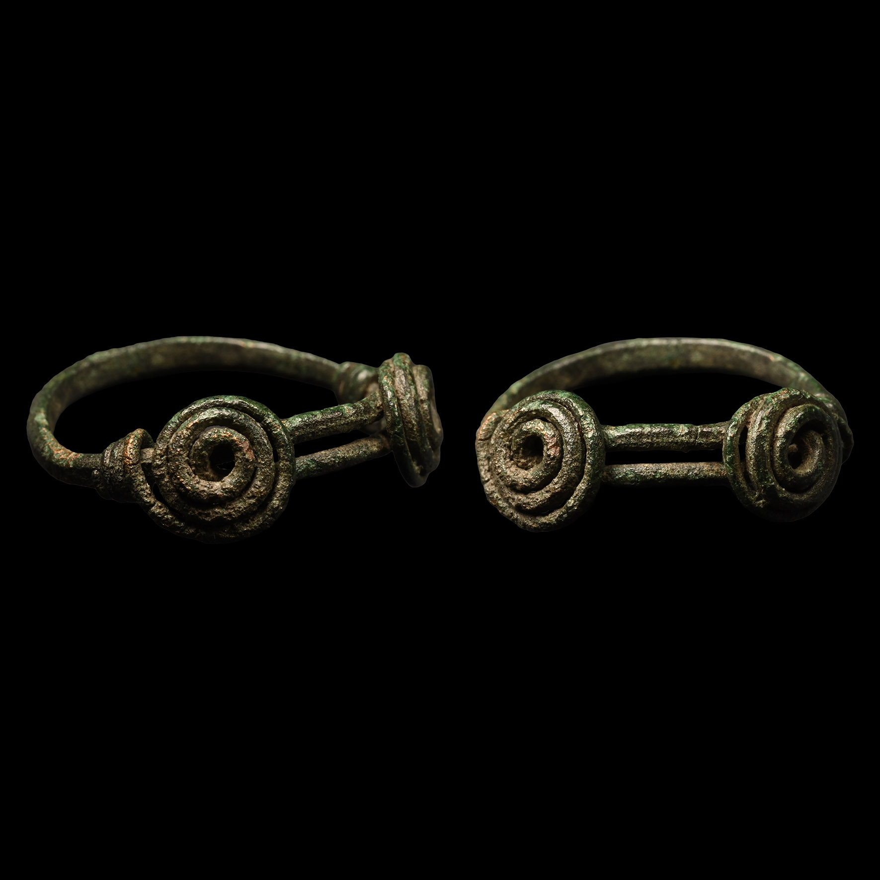 Saxon Bronze Ring with Double Coiled Bezel