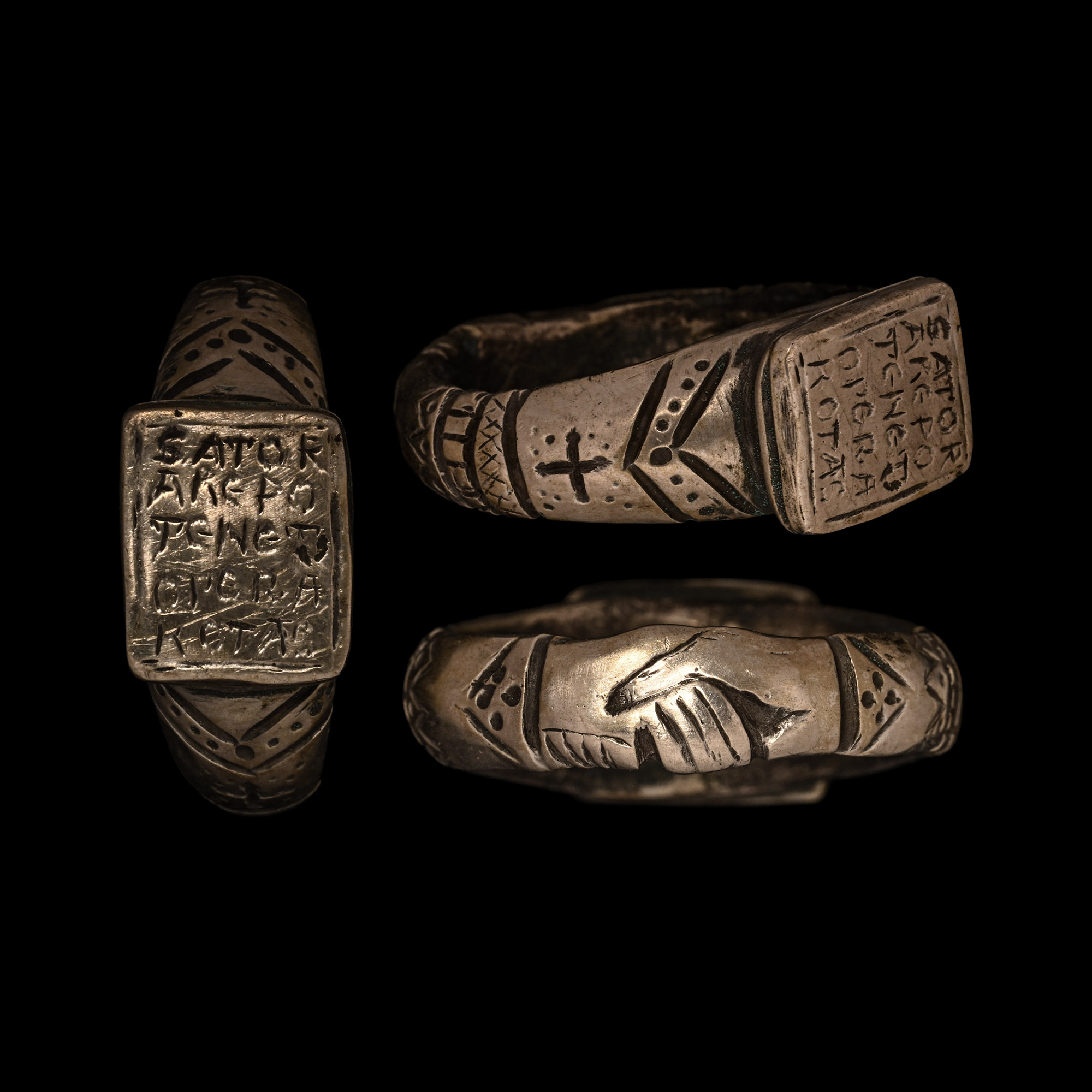 Post Medieval Silver Palindrome Ring