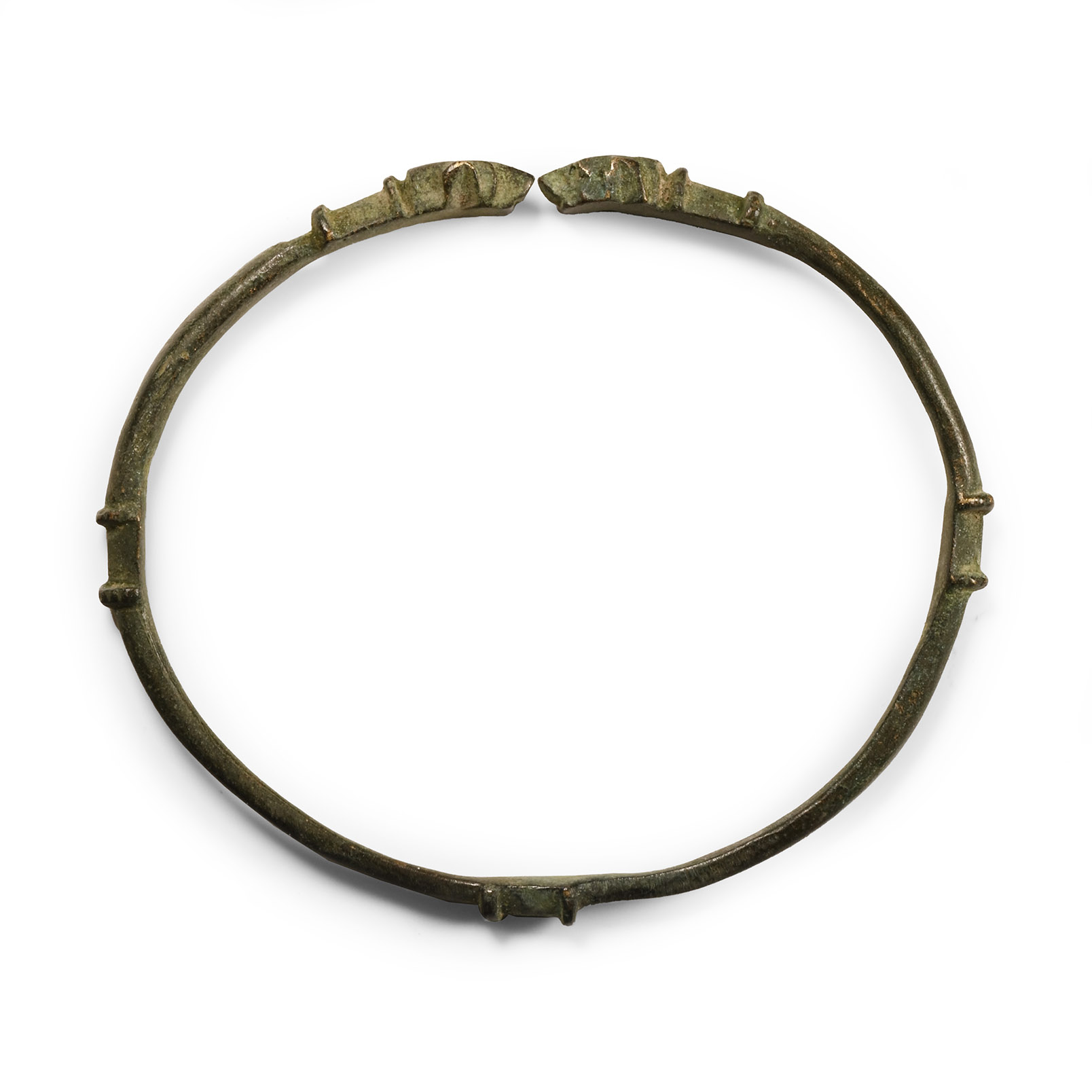 Western Asiatic Bronze Bracelet with Beast Head Terminals