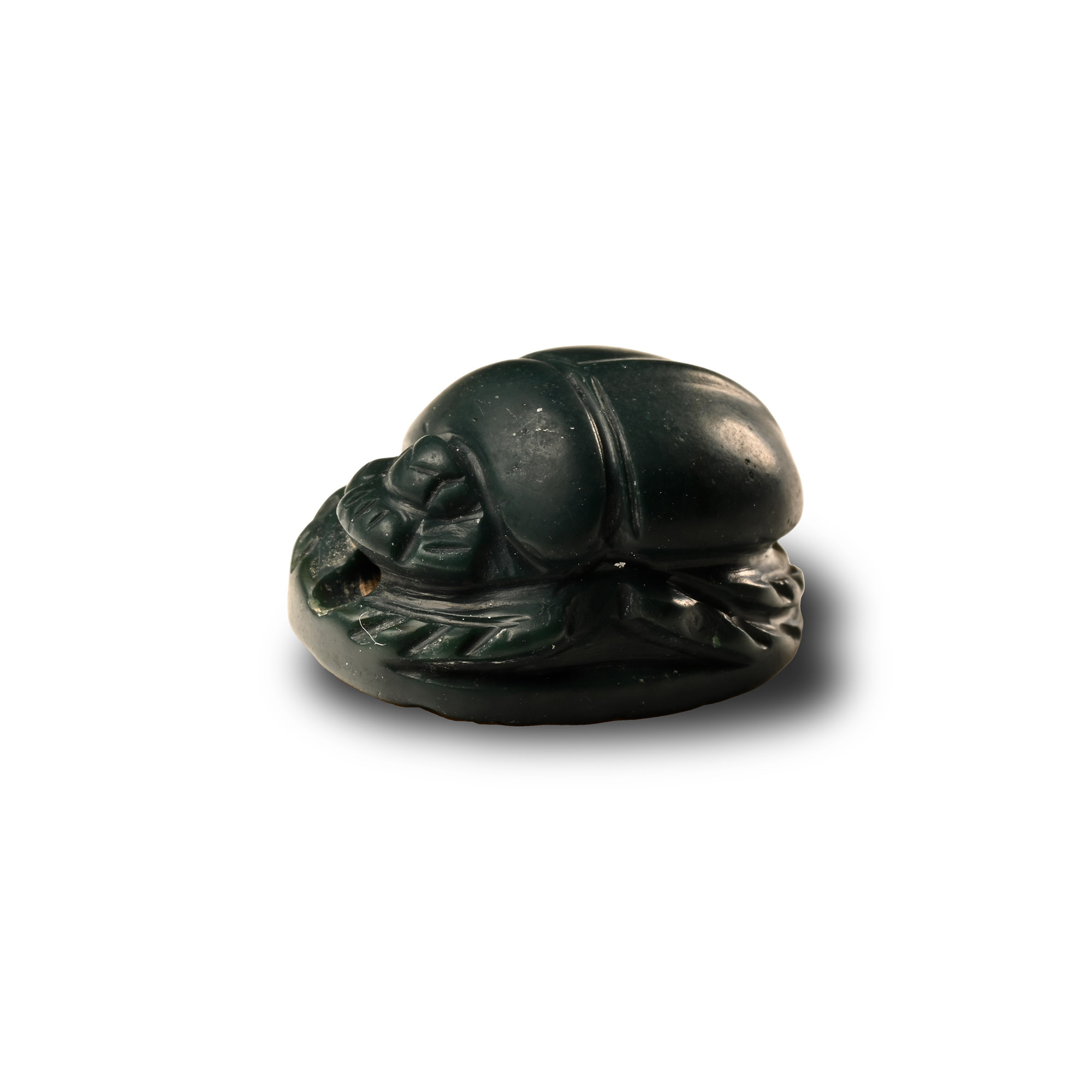 Phoenician Green Jasper Scarab with Heads of Horus