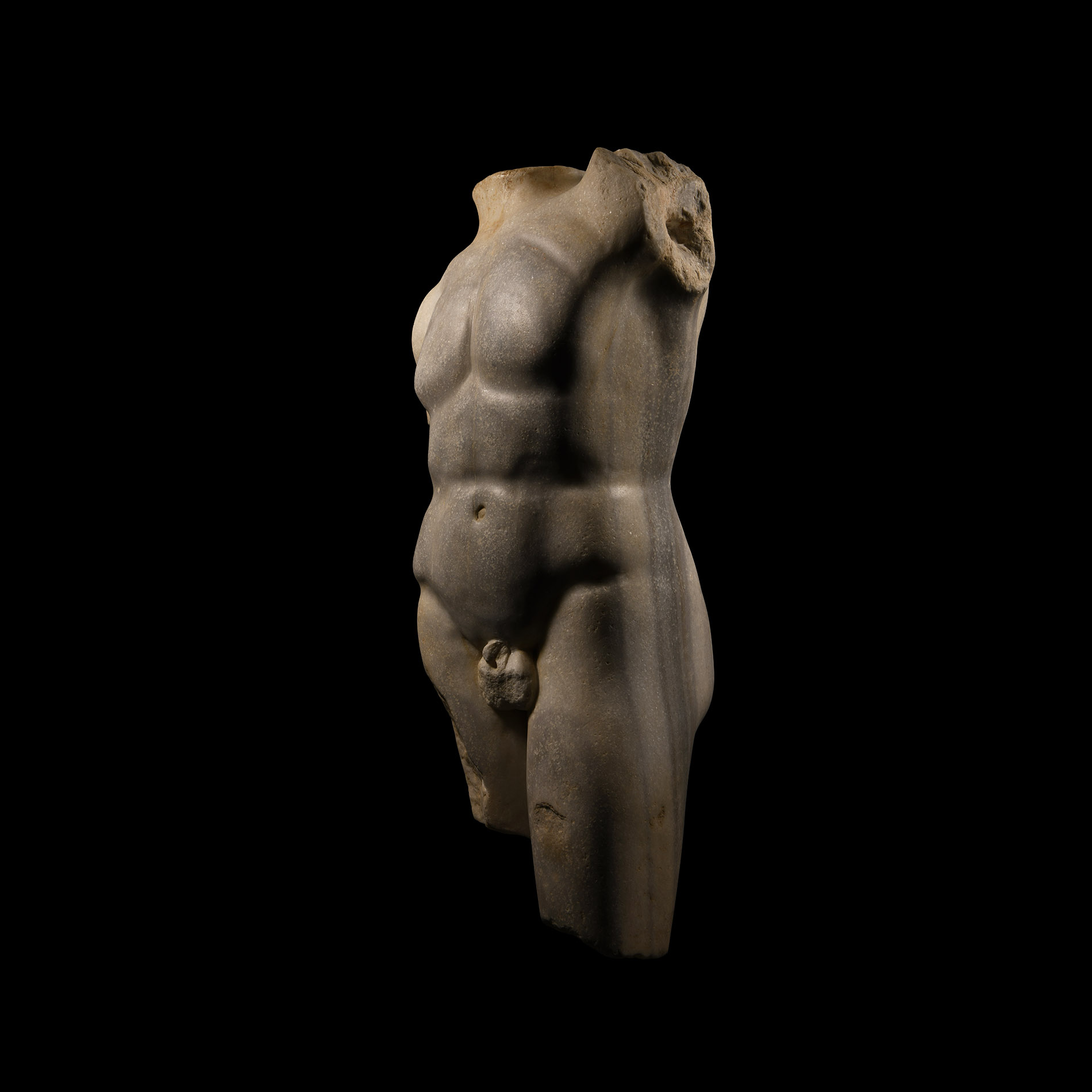 Roman Veined Marble Torso of an Athlete