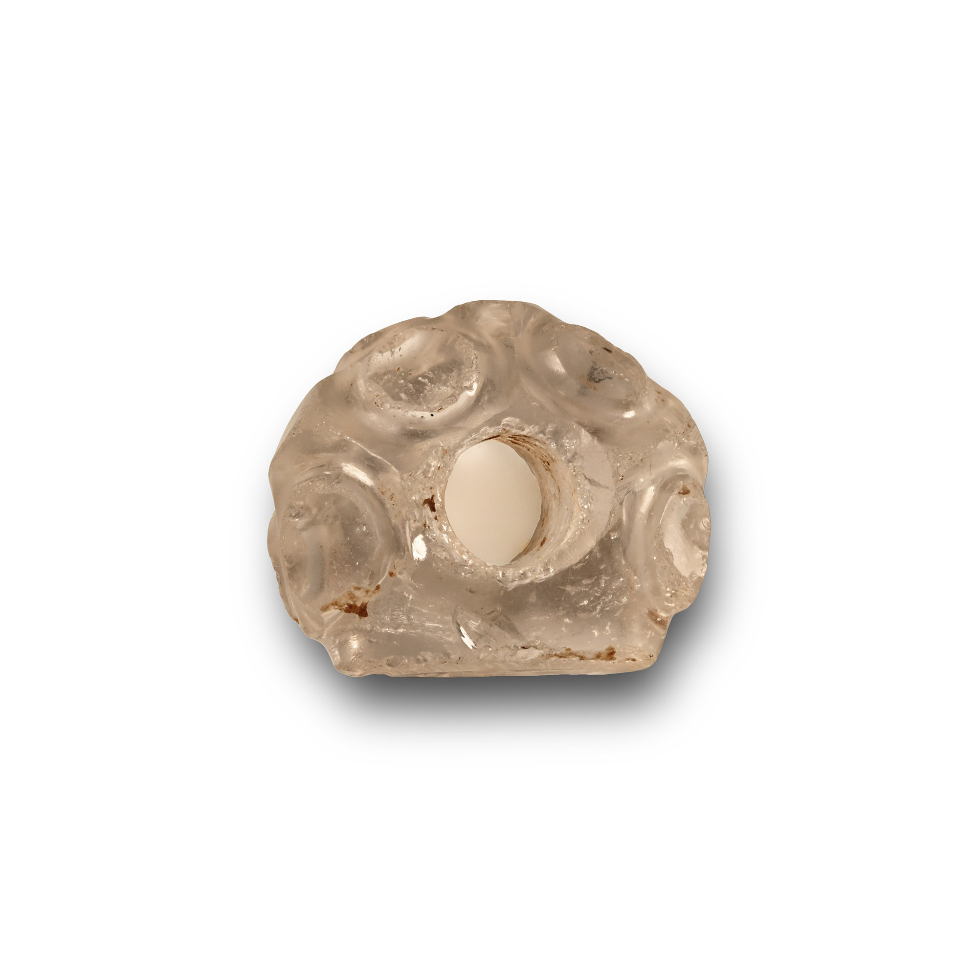 Sassanian Rock Crystal Stamp Seal with Motifs
