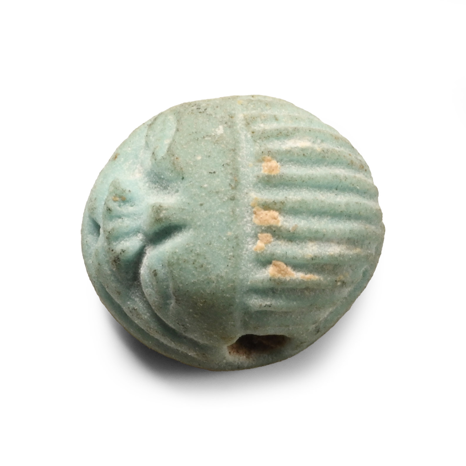 Phoenician Faience Scarab with Face