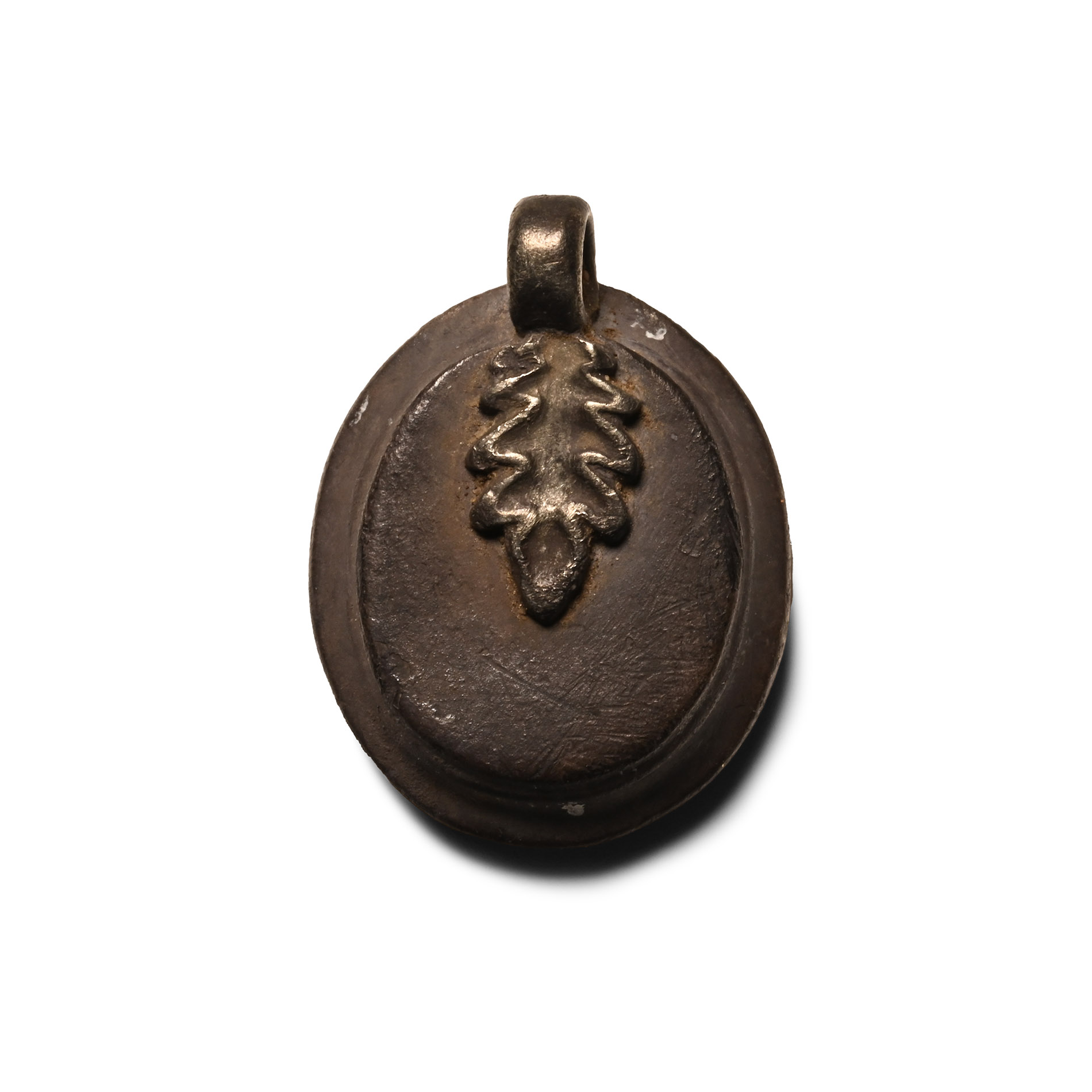 Medieval Silver Seal Matrix for John the Evangelist with Roman Eagle Gemstone