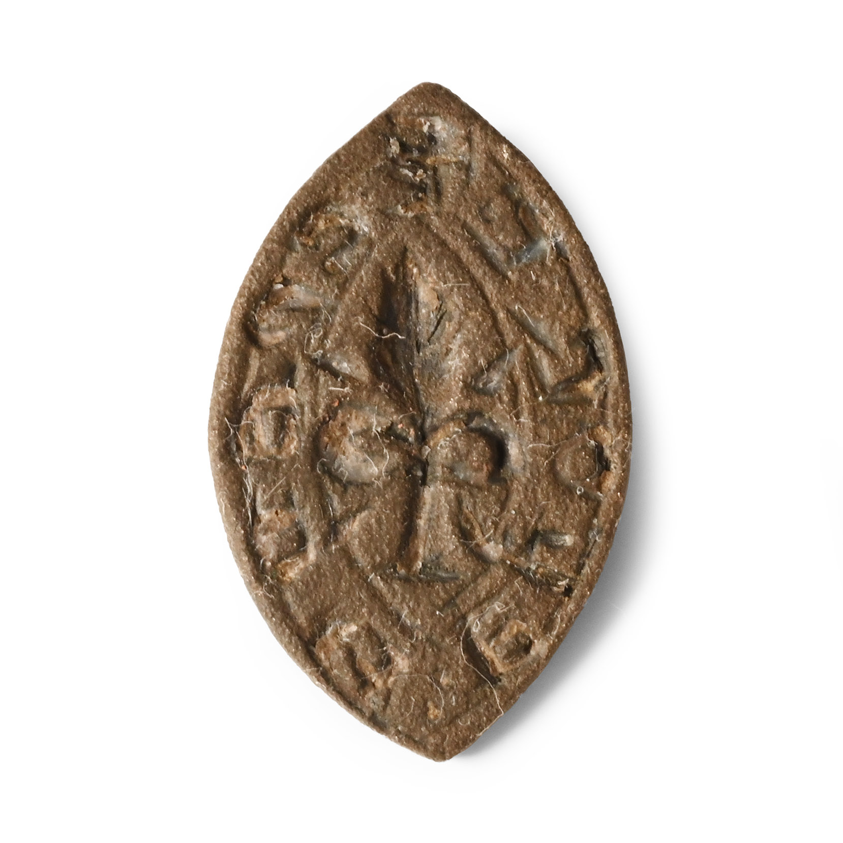 Medieval Bronze '+ CREDE FLORE' Vesica-Shaped Seal Matrix