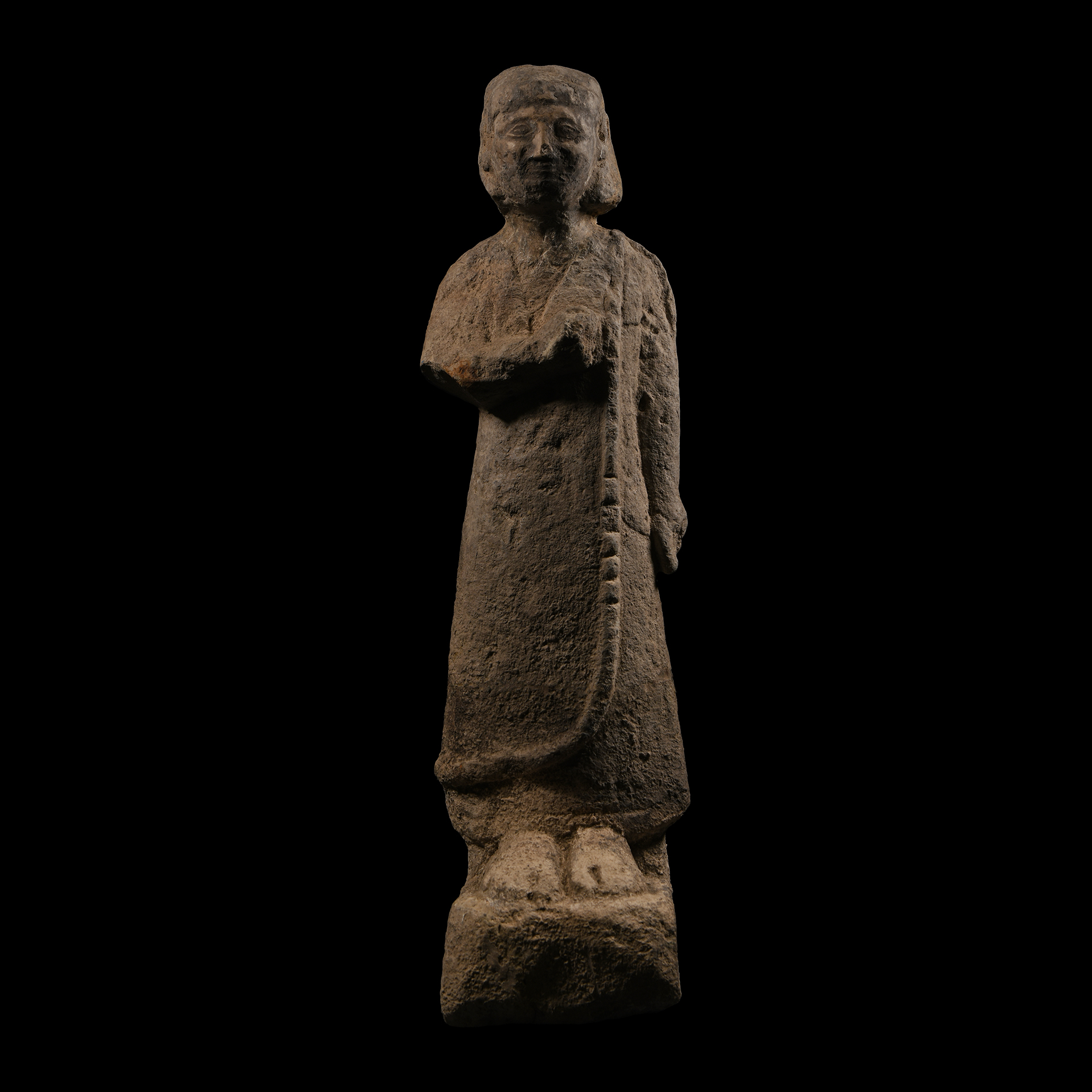Cypriot Archaic Stone Statue of a Votary