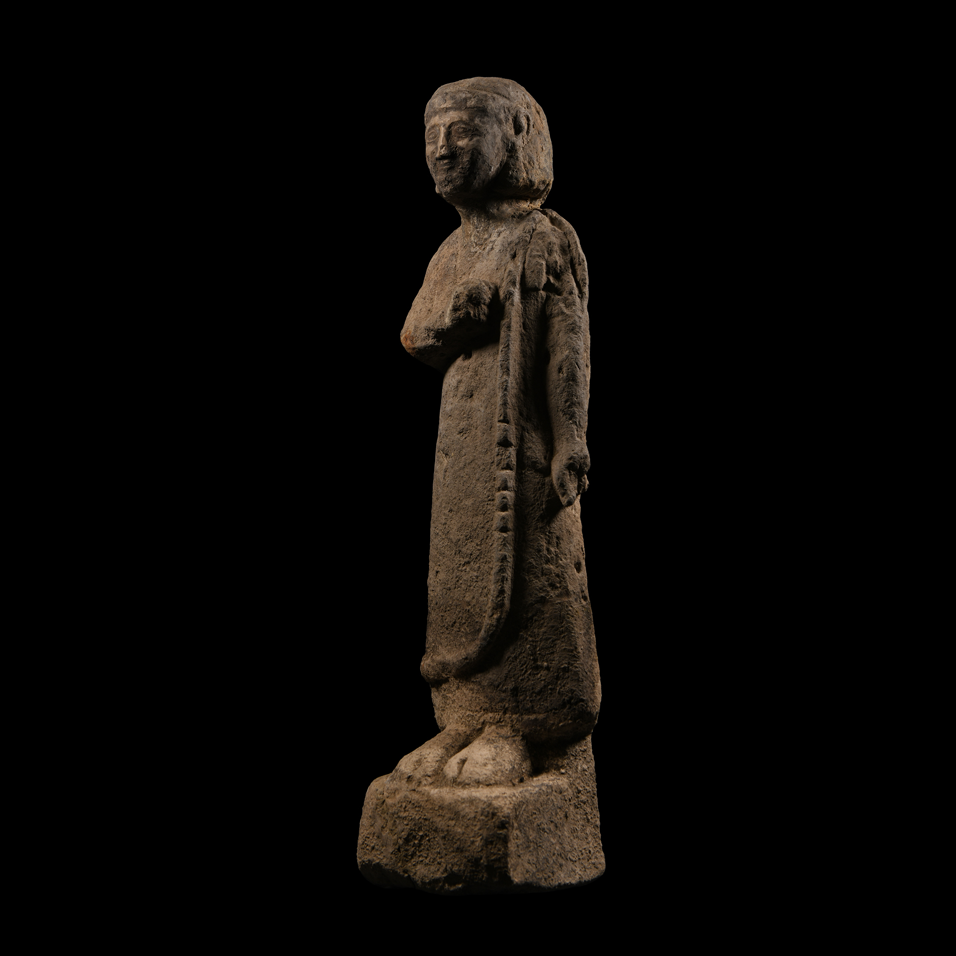 Cypriot Archaic Stone Statue of a Votary