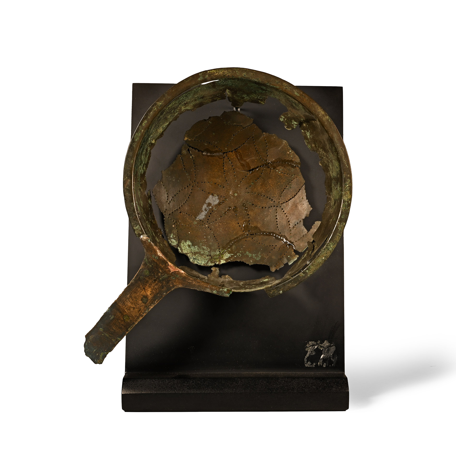 Large Roman Bronze Wine Strainer